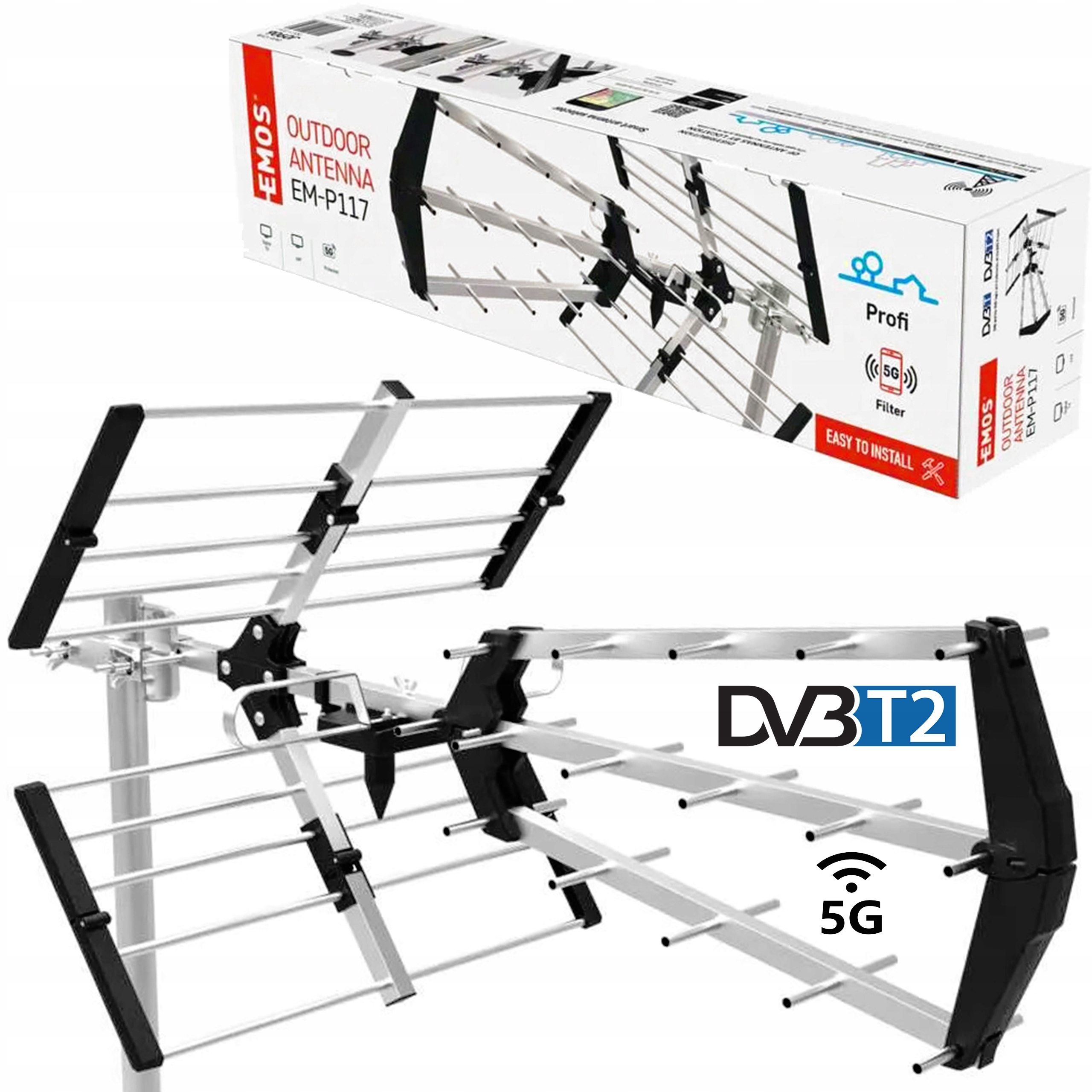 Venkovní pozemní směrová televizní anténa DVB-T2 Lte 4G 5G Fhd