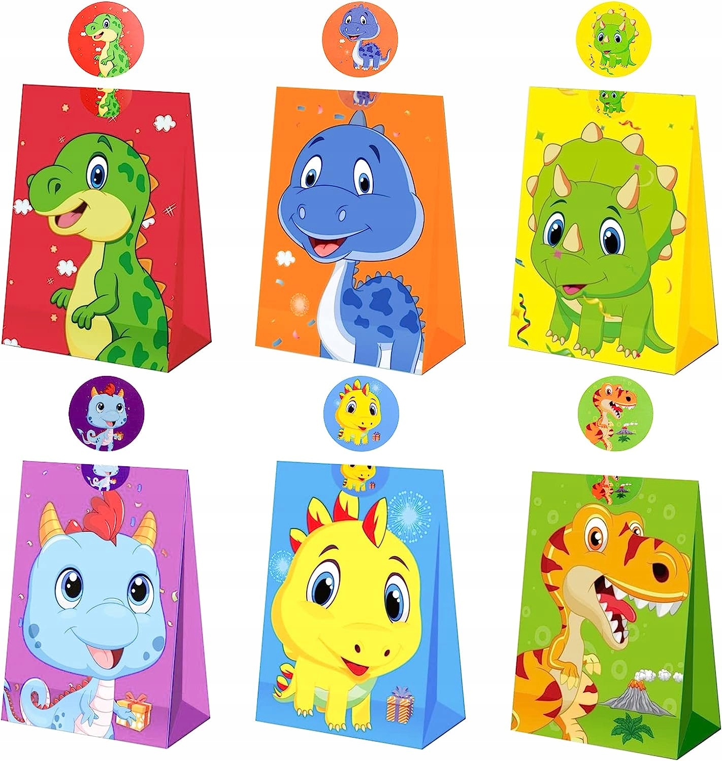 

Torebki Papierowe Z Dinozaurami Na Słodycze 24 Szt