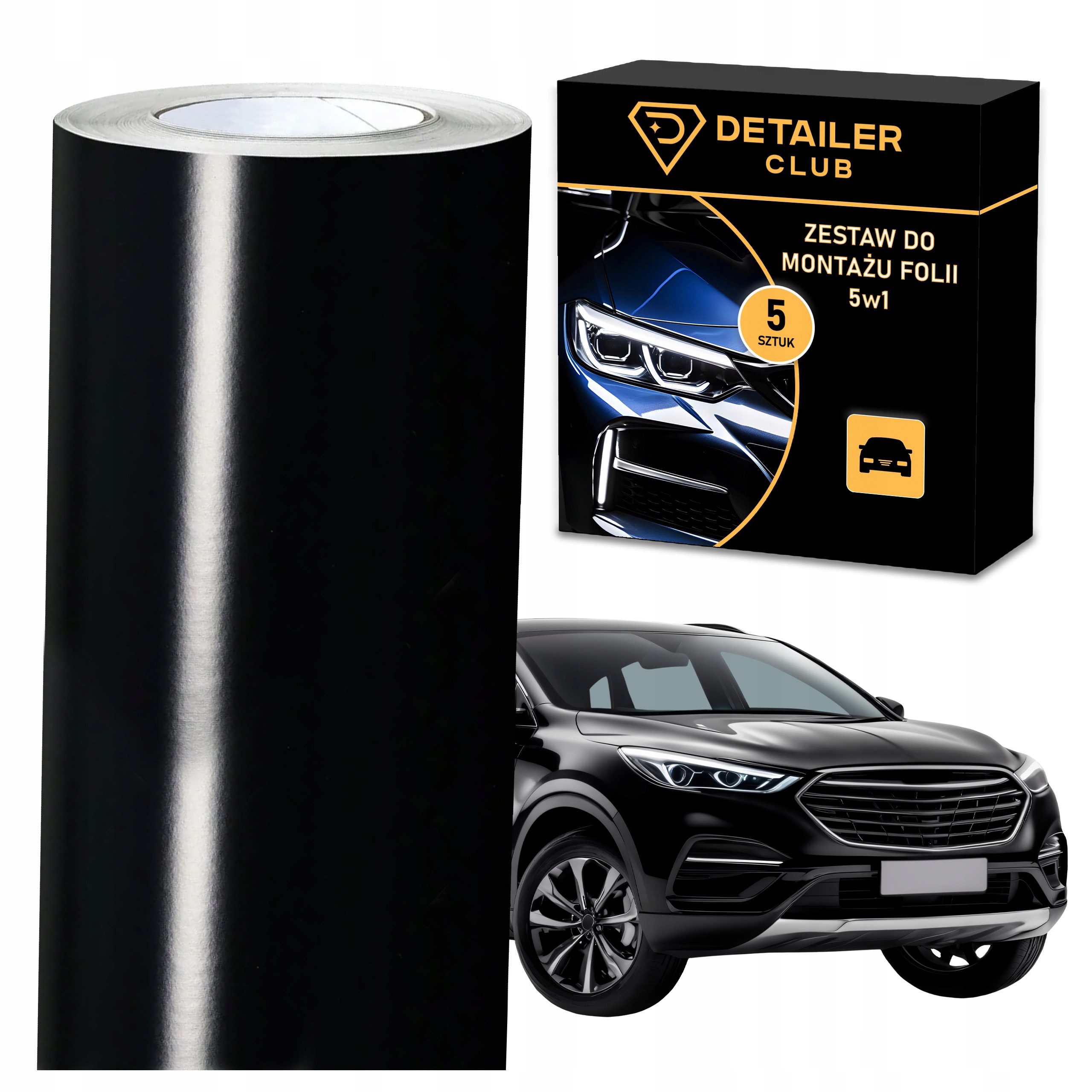 Fólie Automobilová Dýha do auta Černý Lesk 152 x 450 cm