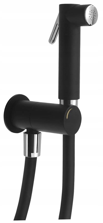 Bateria podtynkowa z prysznicem bidetowym, czarny