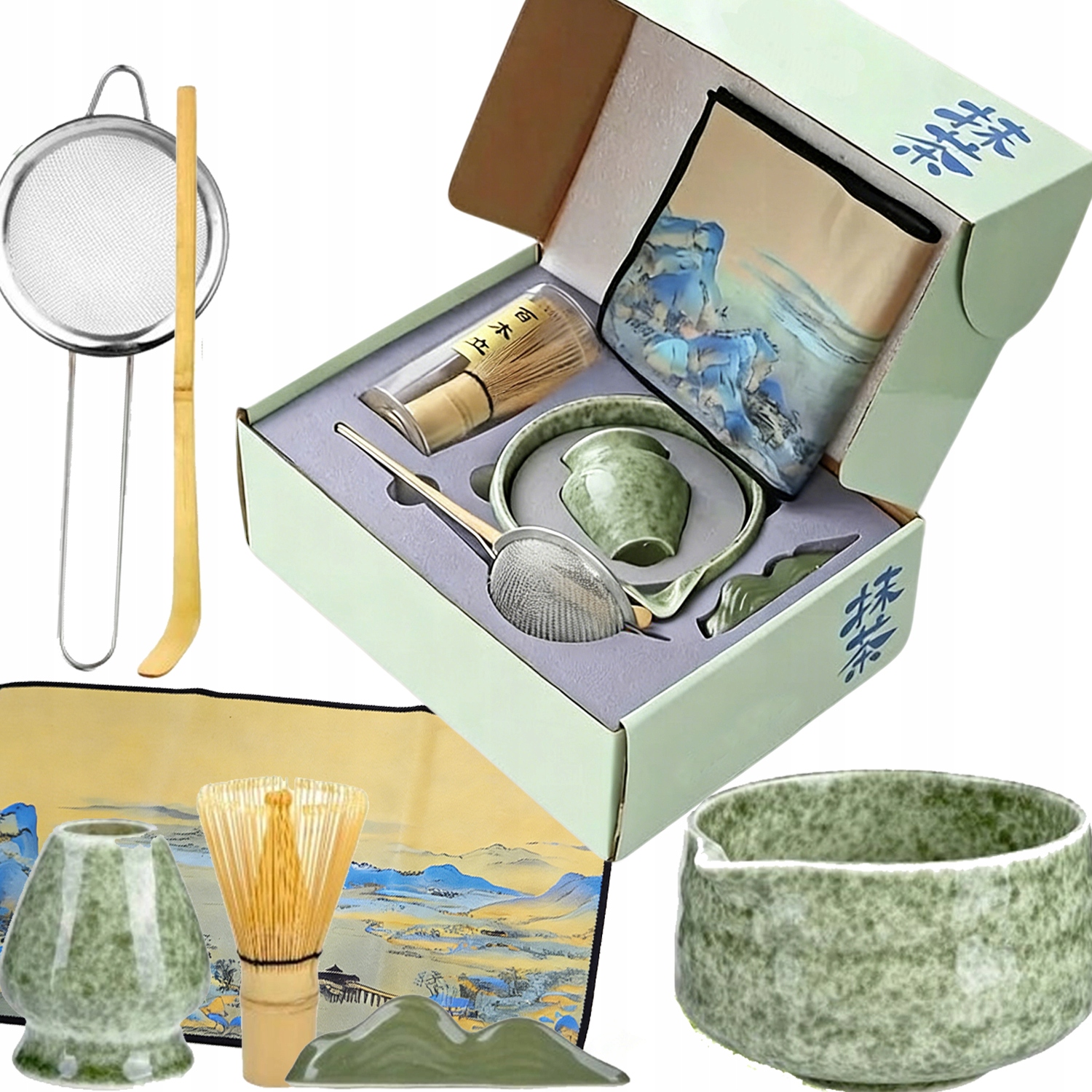 Levně Sada Koštětka Matcha Sada Na Mávání Čaje Sada Na Čaj Matcha 7V1