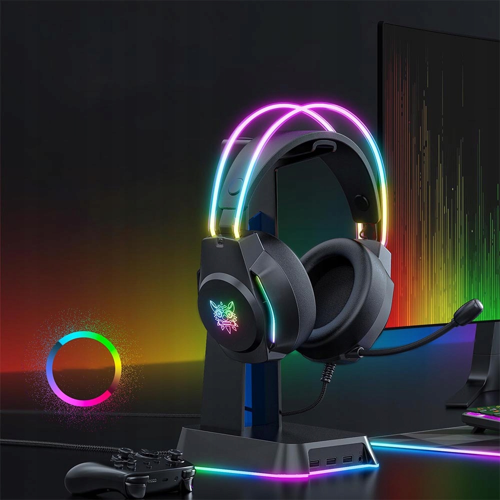ONIKUMA X26 SŁUCHAWKI GAMINGOWE NAUSZNE PRZEWODOWE Z MIKROFONEM DO PC RGB Mikrofon tak