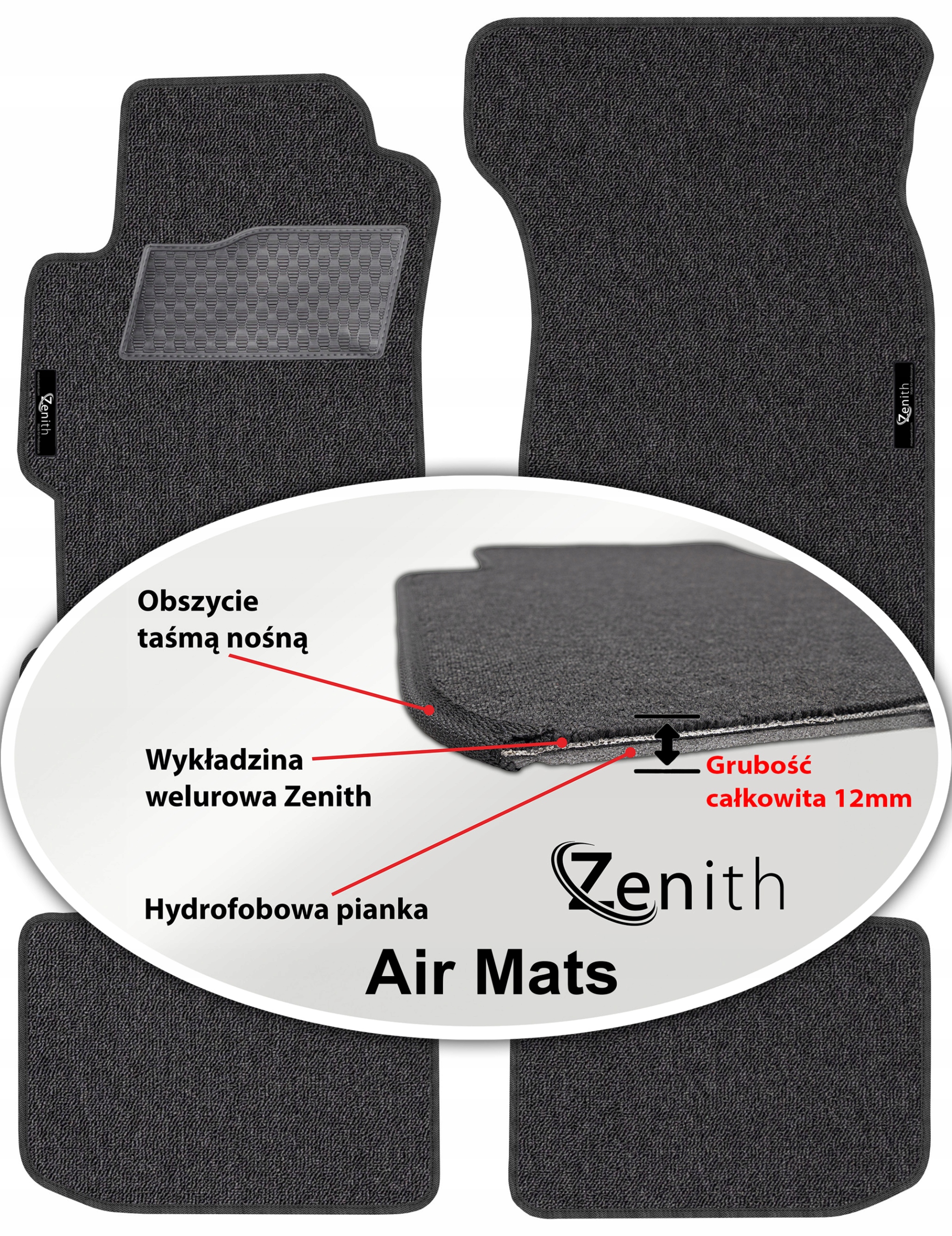 Honda Accord VI Coupe 1998-2002 Velurové koberce do auta Zenith Air Mats
