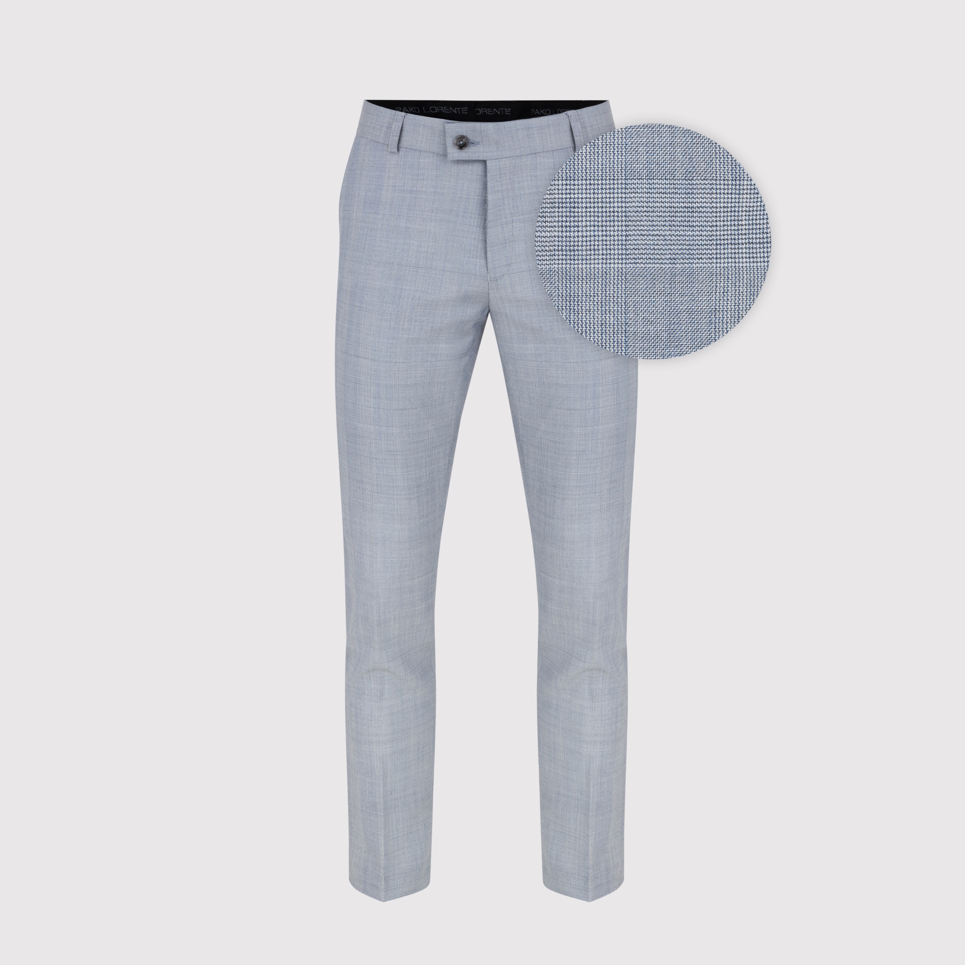 Modré oblekové kalhoty s kostkovaným vzorem Pako Lorente vel