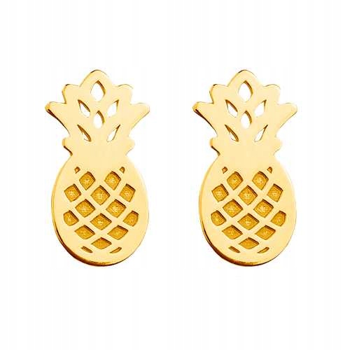 

Złote Kolczyki Wkrętki Sztyfty ananasy srebro 925