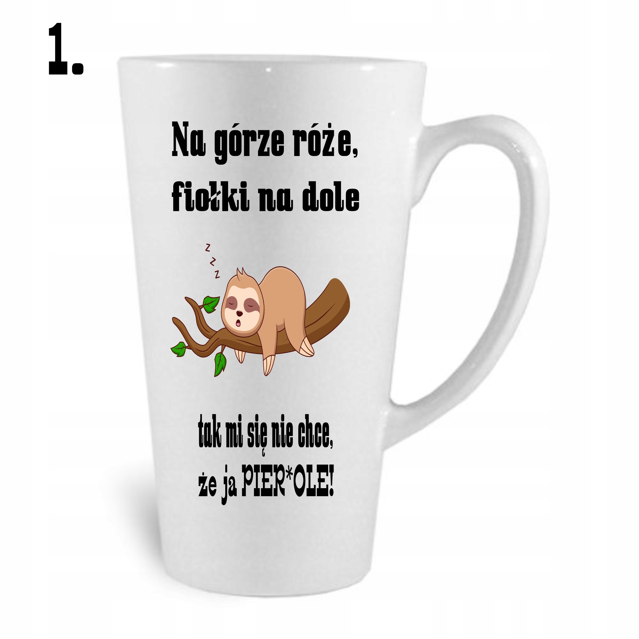 

Kubek latte do pracy leniwiec