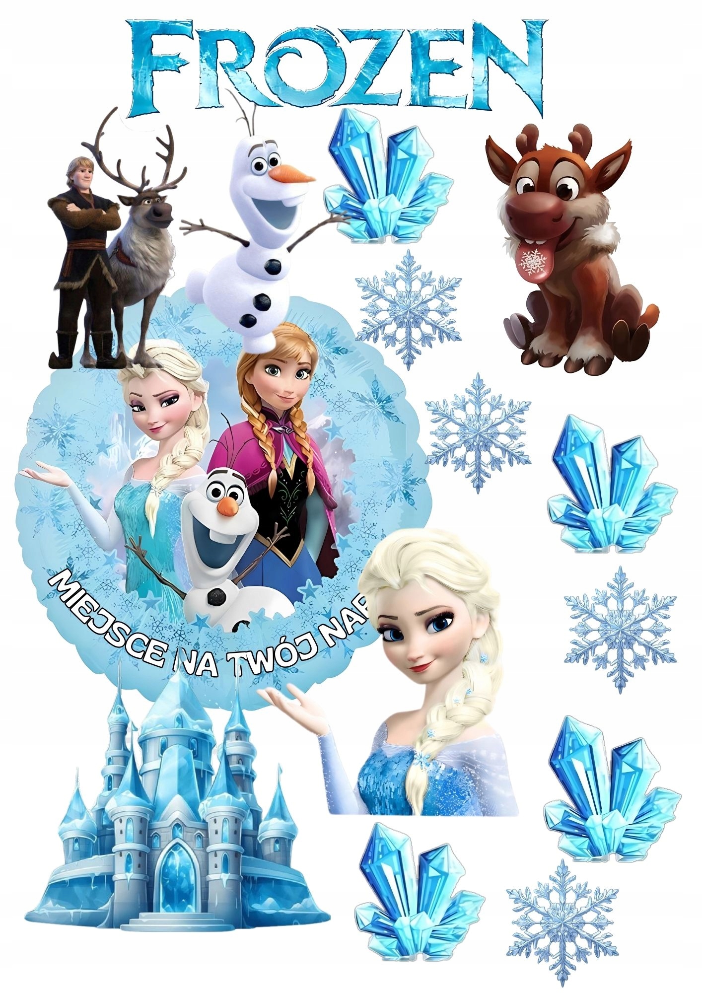 Zestaw Opłatek Na Tort Kraina Lodu Frozen Własny Tekst