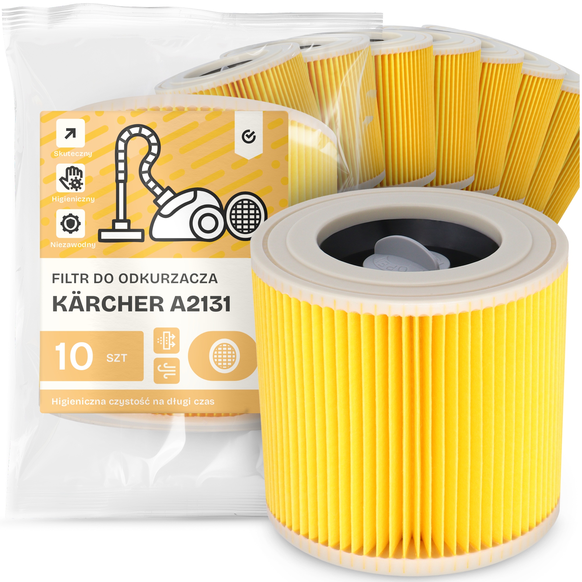 10 x Filtr Pro Vysavač Kärcher A2131 Vzduch Výkonný Náhradník Em-w