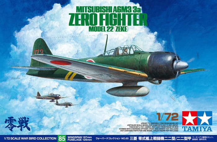 Mitsubishi A6M3/3a Zero Fighter (Zeke) 1:72 Tamiya 60785
