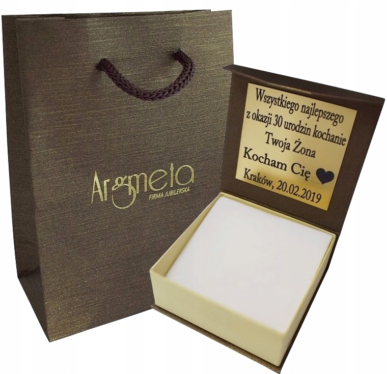 Łańcuszek Srebrny TDS 2,60 mm z Medalikiem pr 925 Grawer Gratis Długość całkowita 50 cm