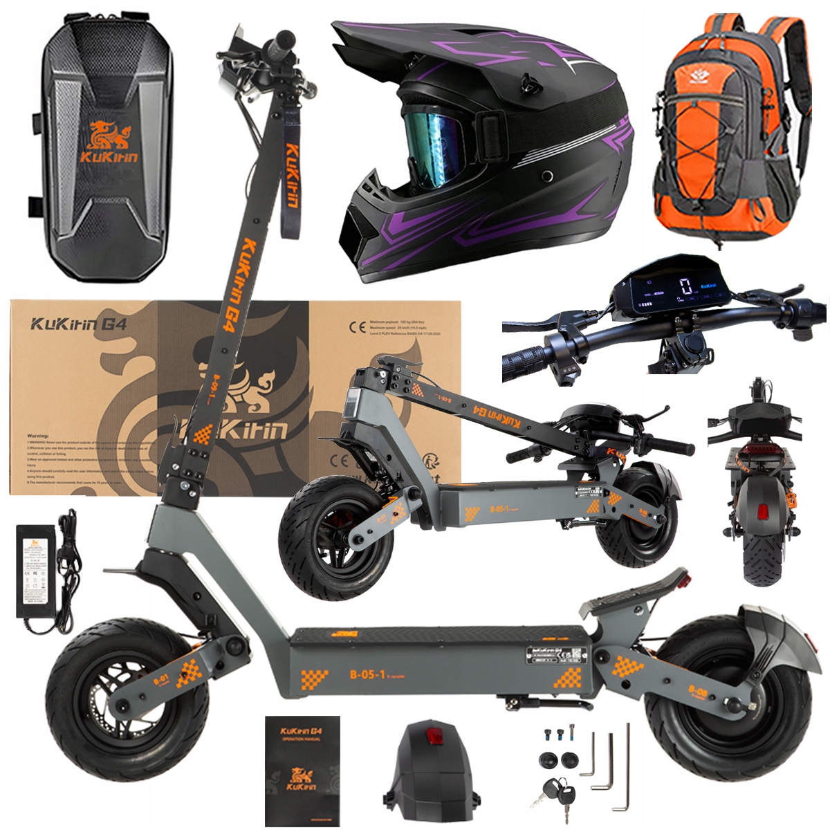 KuKirin G4 Skládací elektrická vozidla 2000W 70KM/H 60V 20Ah 75km Dárek