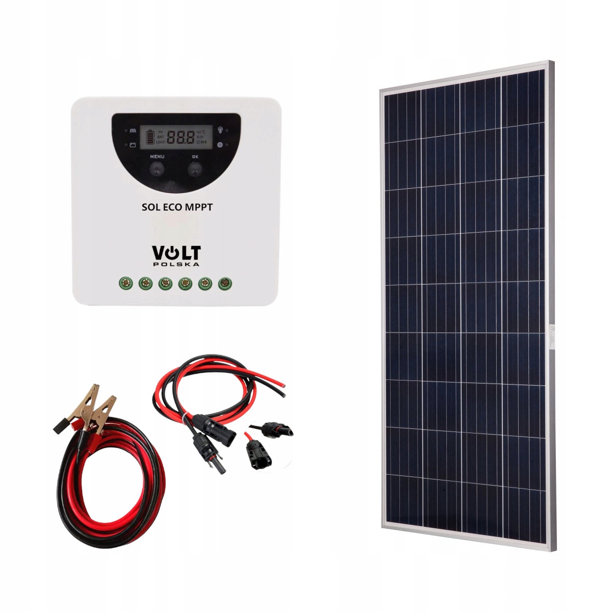 Zestaw Panel Solarny Z Regulatorem 20A 200W 12V Mppt Bluetooth Monokryształ