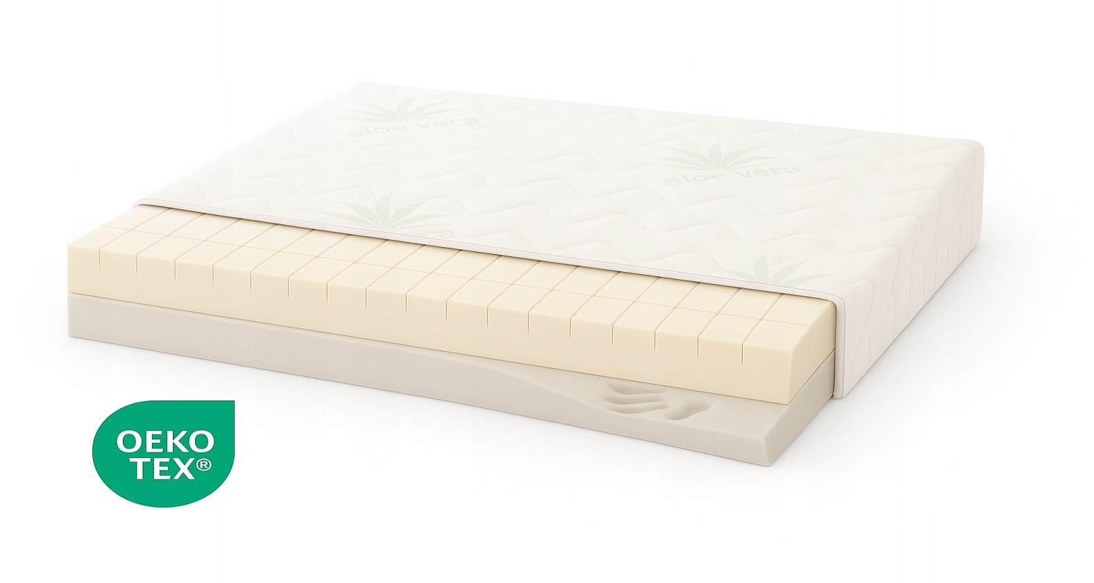Materac Oddychający Visco 75X180 Biały Aloe Vera pianka średnio twardy