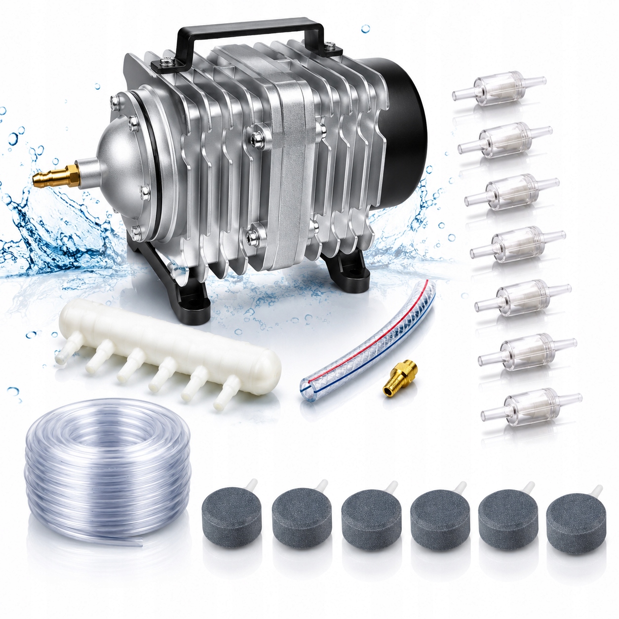 Pompa Powietrza Do Oczka Wodnego Napowietrzacz 22W 2700l/h Zestaw 22w1