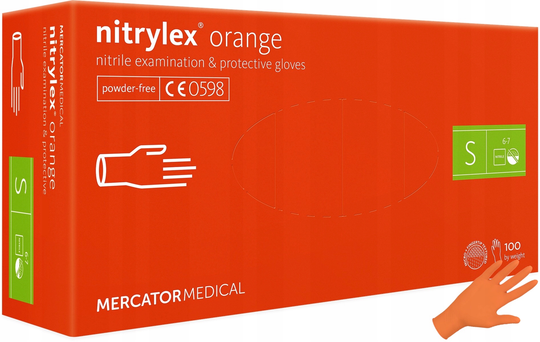 Mercator Medical Rękawiczki nitrylowe nitrylex orange 100szt.