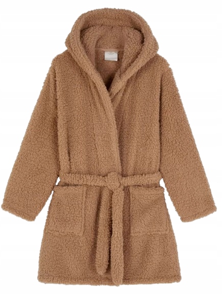 Tlustý Teplý Župan S Kapucí, Příjemný Na Dotek, Beránek, Velikost XL