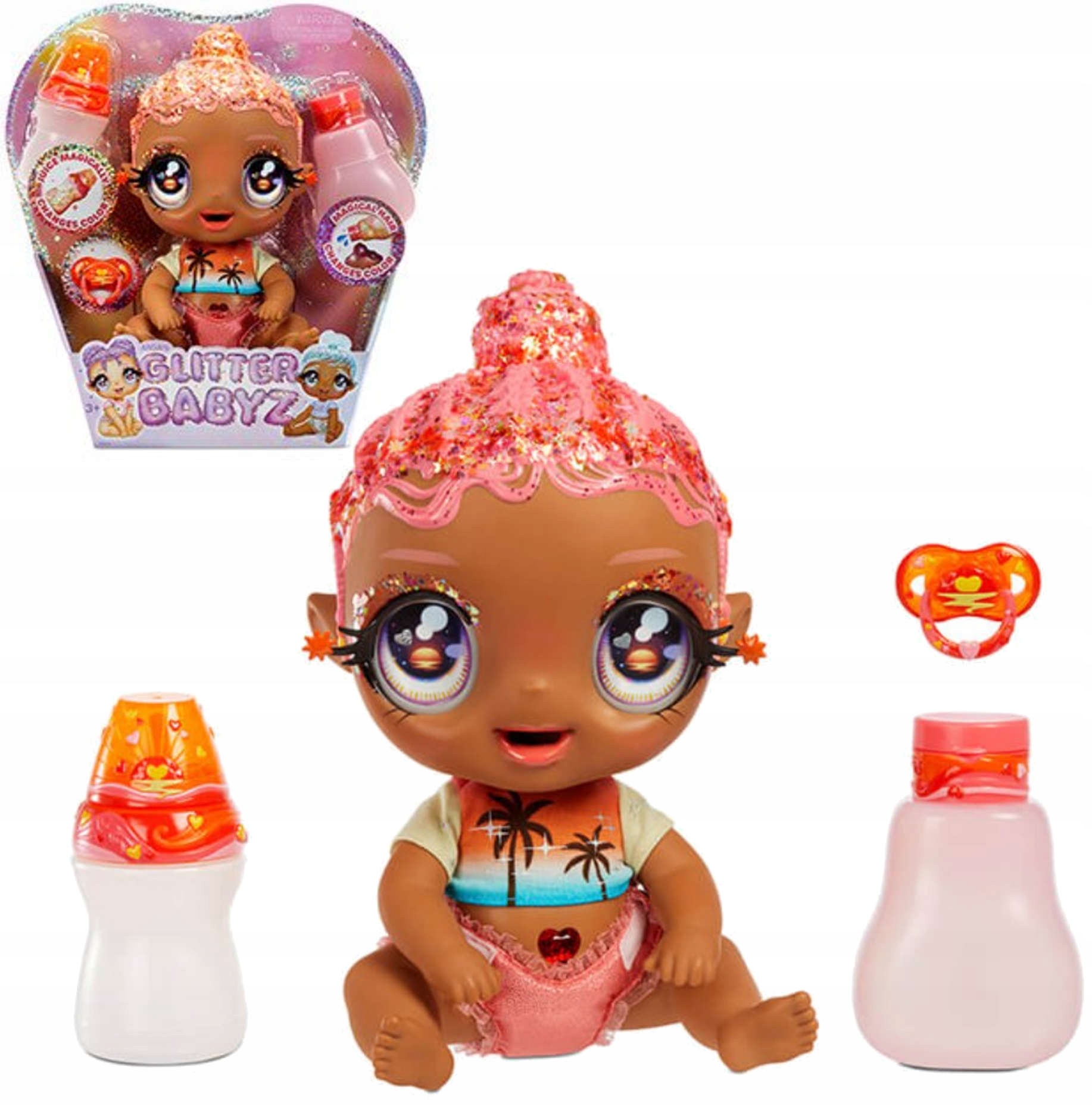 

Glitter Babyz Brokatowa Lalka Solana Sunburst Akc.