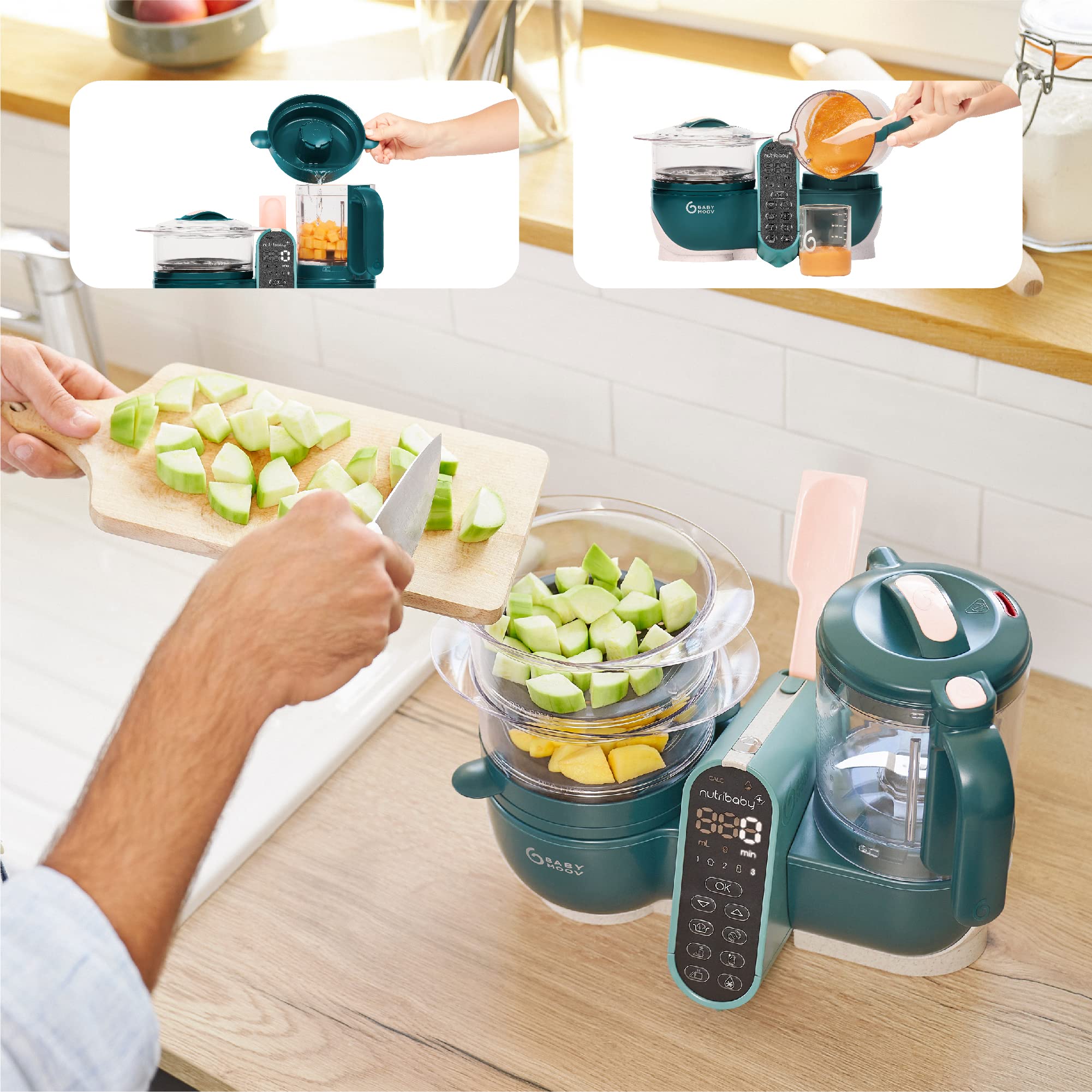 BABYMOOV Nutribaby Plus Zielony Robot Kuchenny Dla Niemowląt 2200ml — miniatura 7