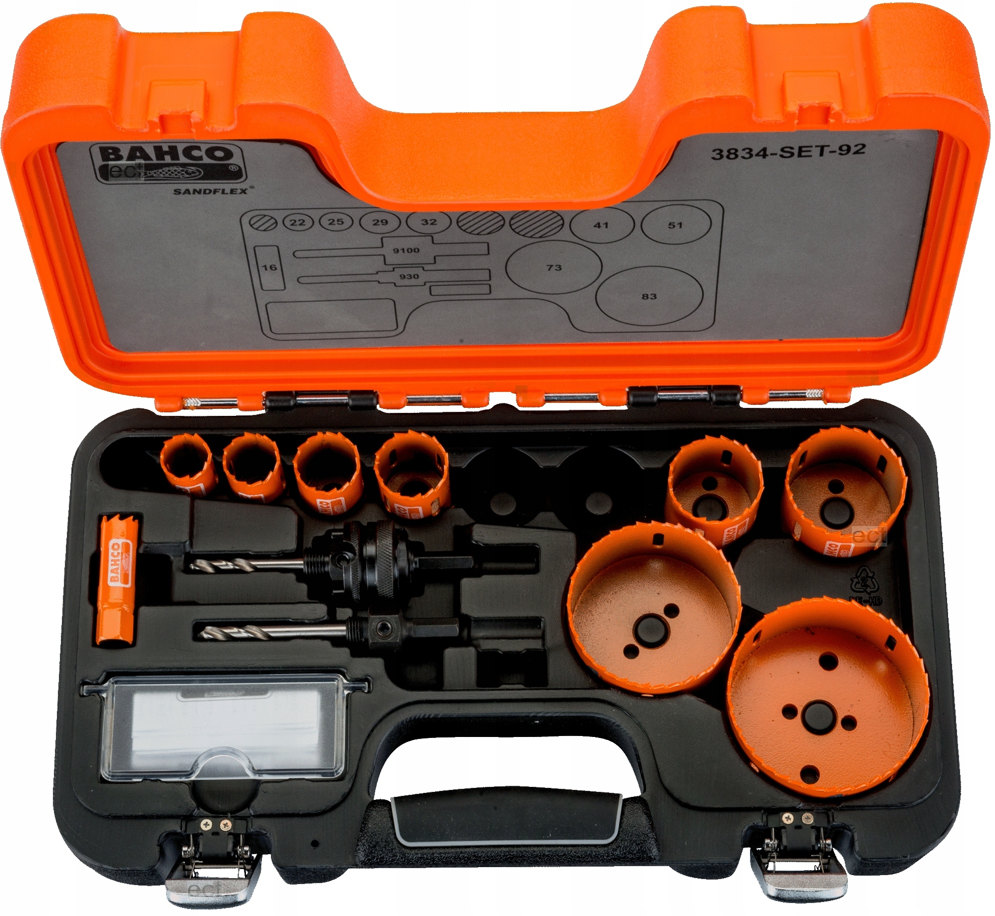 BAHCO 3834-SET-92 ZESTAW OTWORNIC SANDFLEX