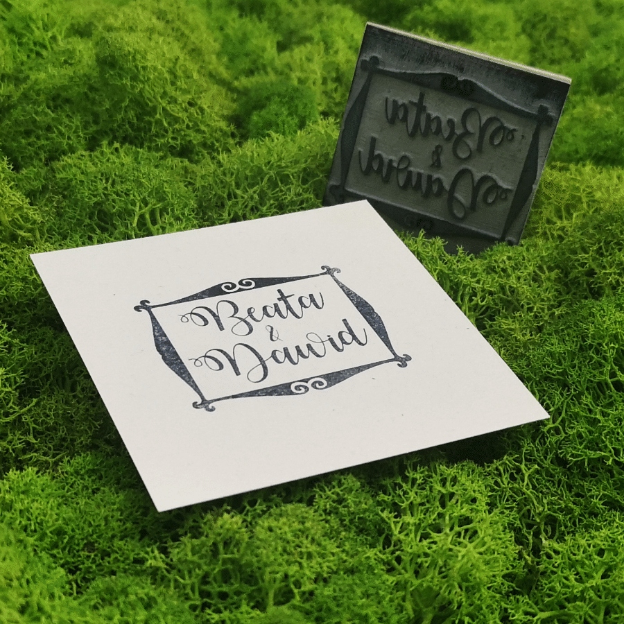 Miłosna rama - stempel ślubny w kształcie ramy