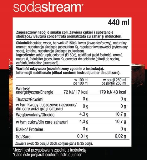 Syrop SodaStream COLA 440ml EAN (GTIN) 6933389535983