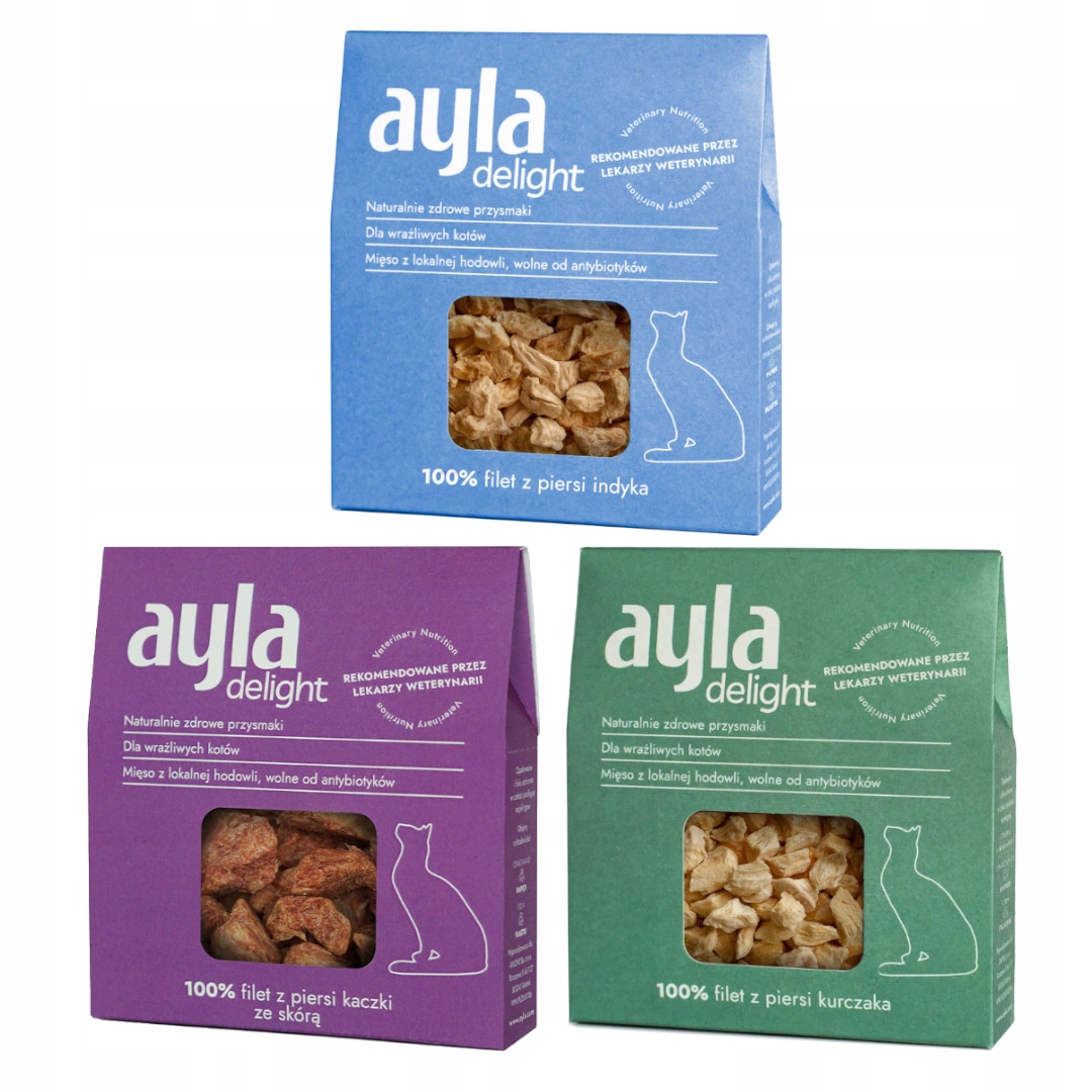 Levně Ayla Delight Filé Prsa Mix Chutí 3x28g Lyofilizovaná Pamlsek Pro Kočky