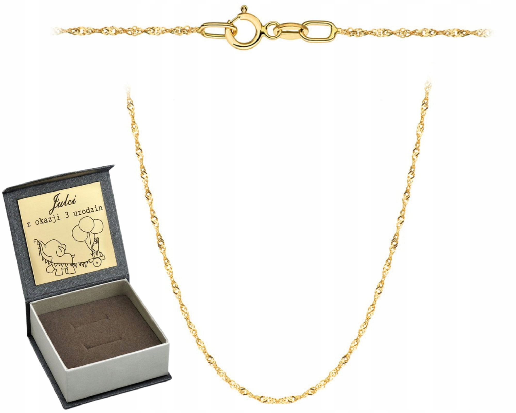 Řetízek Zlatý 585 Singapur kroucený dámský 50 cm jemný jako Dárek