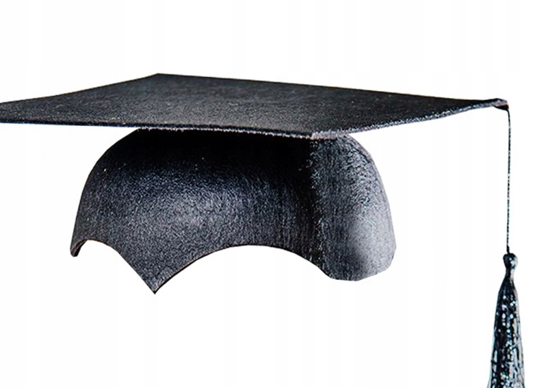 Biret czarny Pasowanie na Ucznia Czapka Absolwenta