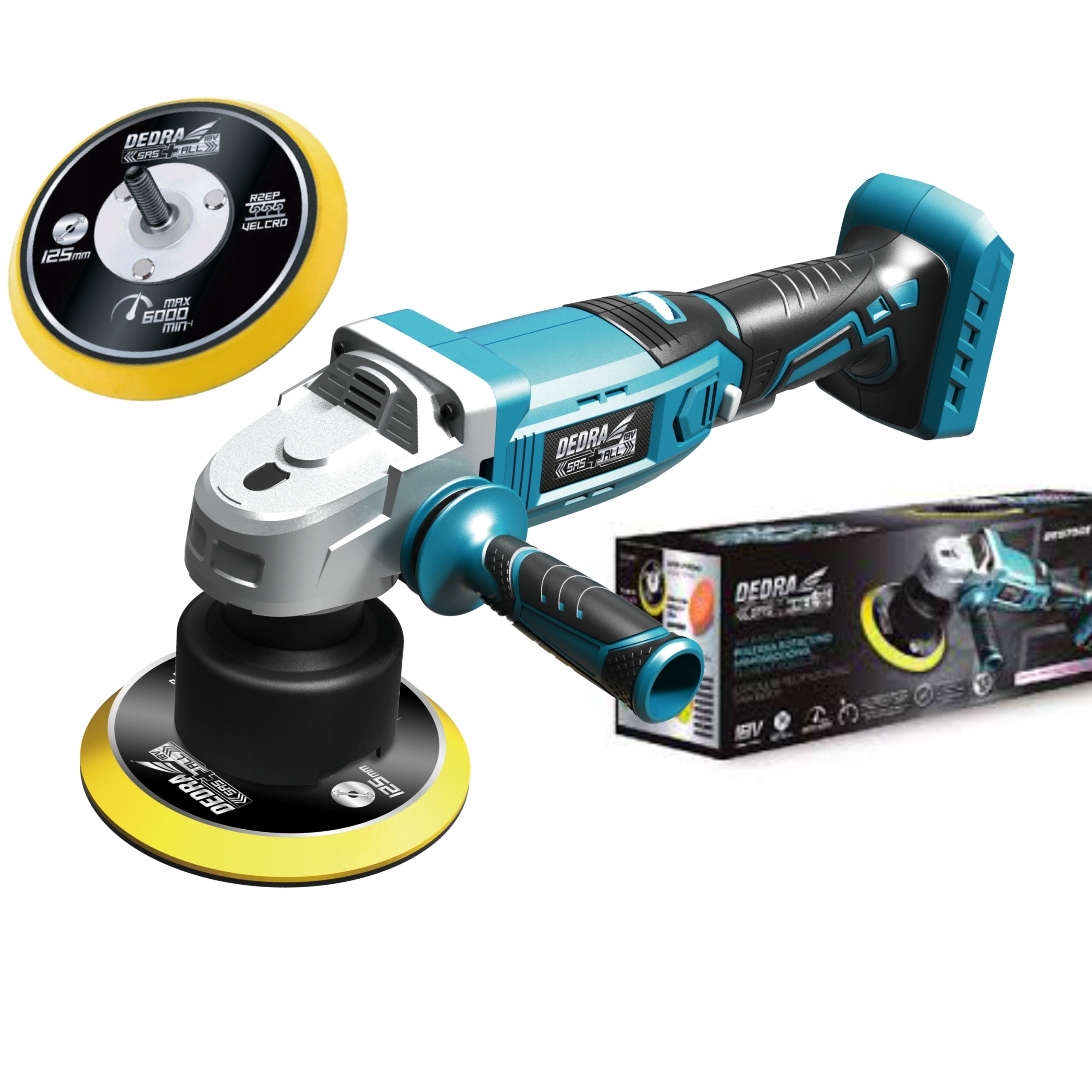 DEDRA POLERKA SAMOCHODOWA 18V SZLIFIERKA MIMOŚRODOWA ROTACYJNA REGULACJA