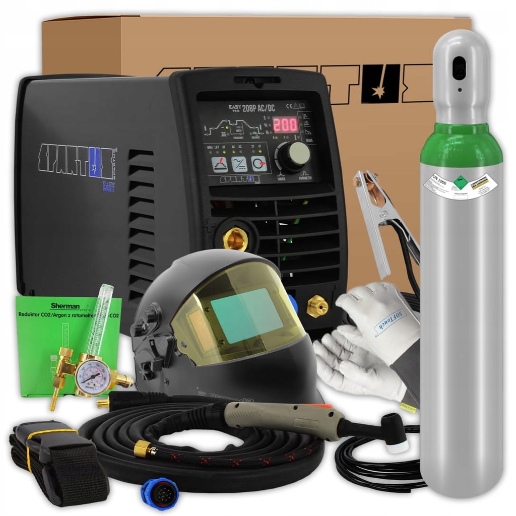 Spartus Sada pro invertorovou svářečku EasyTIG 208P Ac/dc Mma Puls 200A Alu