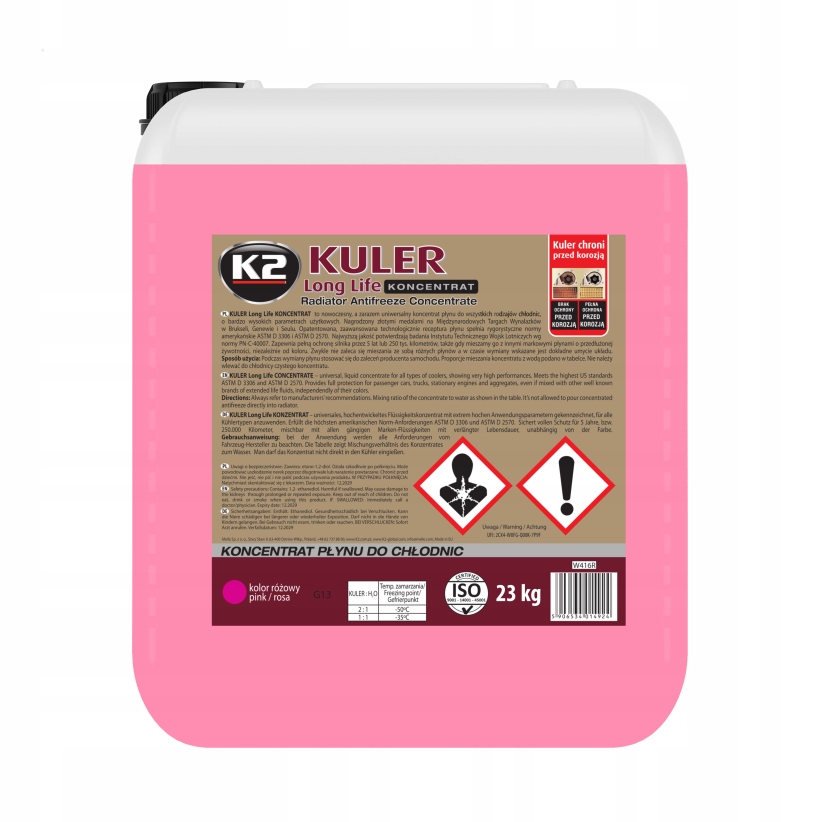 K2 Kuler -35°C ružový 20 kg chladiaci roztok