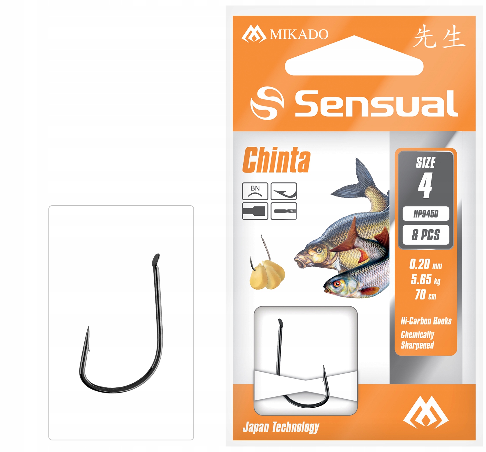 Przypony Wiązane Sensual Chinta nr 12BN żyłka: 0.12mm/70cm op.8szt.