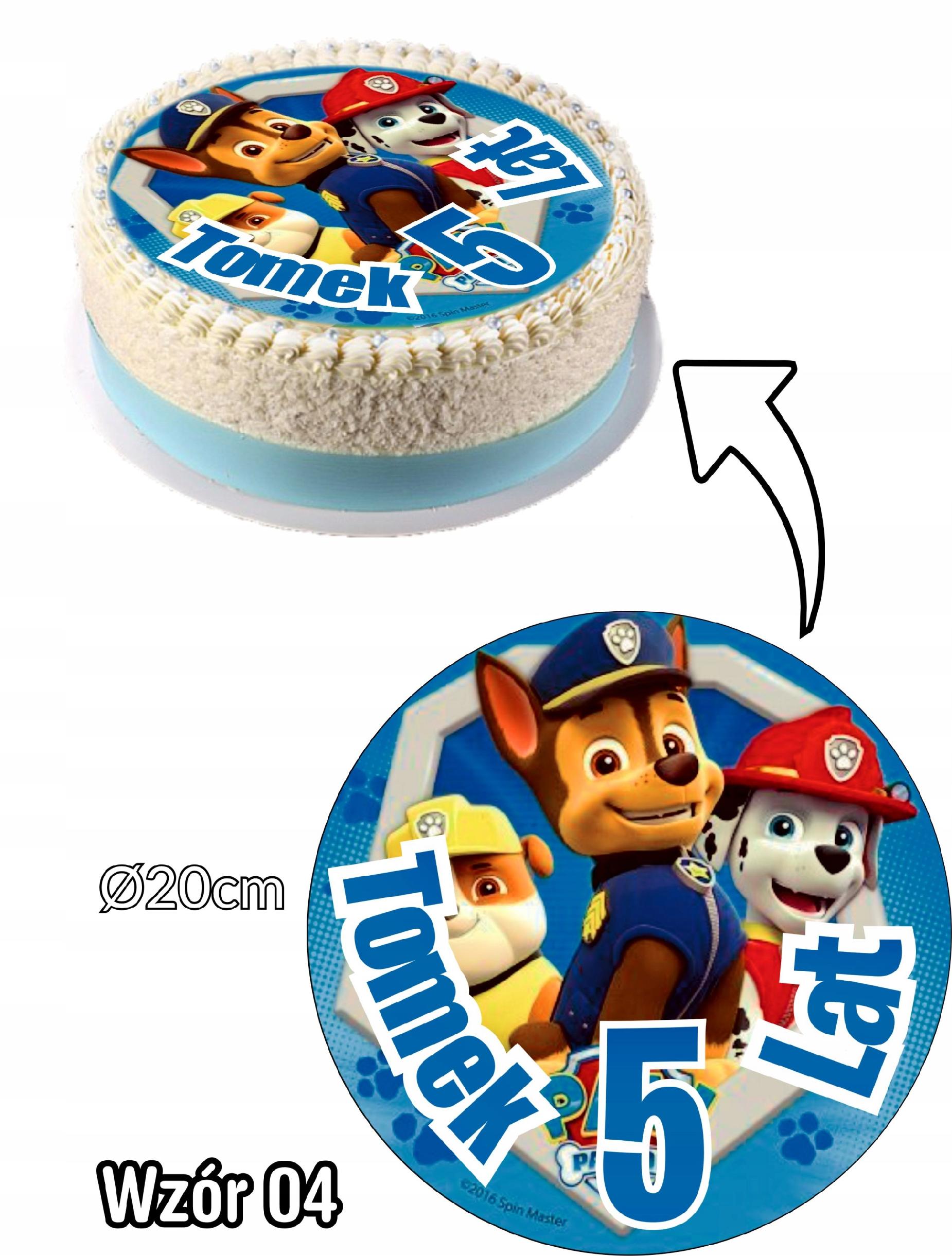 Jadalny Opłatek NA TORT URODZINOWY Psi Patrol IMIĘ Nazwa handlowa Jadalny Opłatek NA TORT URODZINOWY Psi Patrol IMIĘ