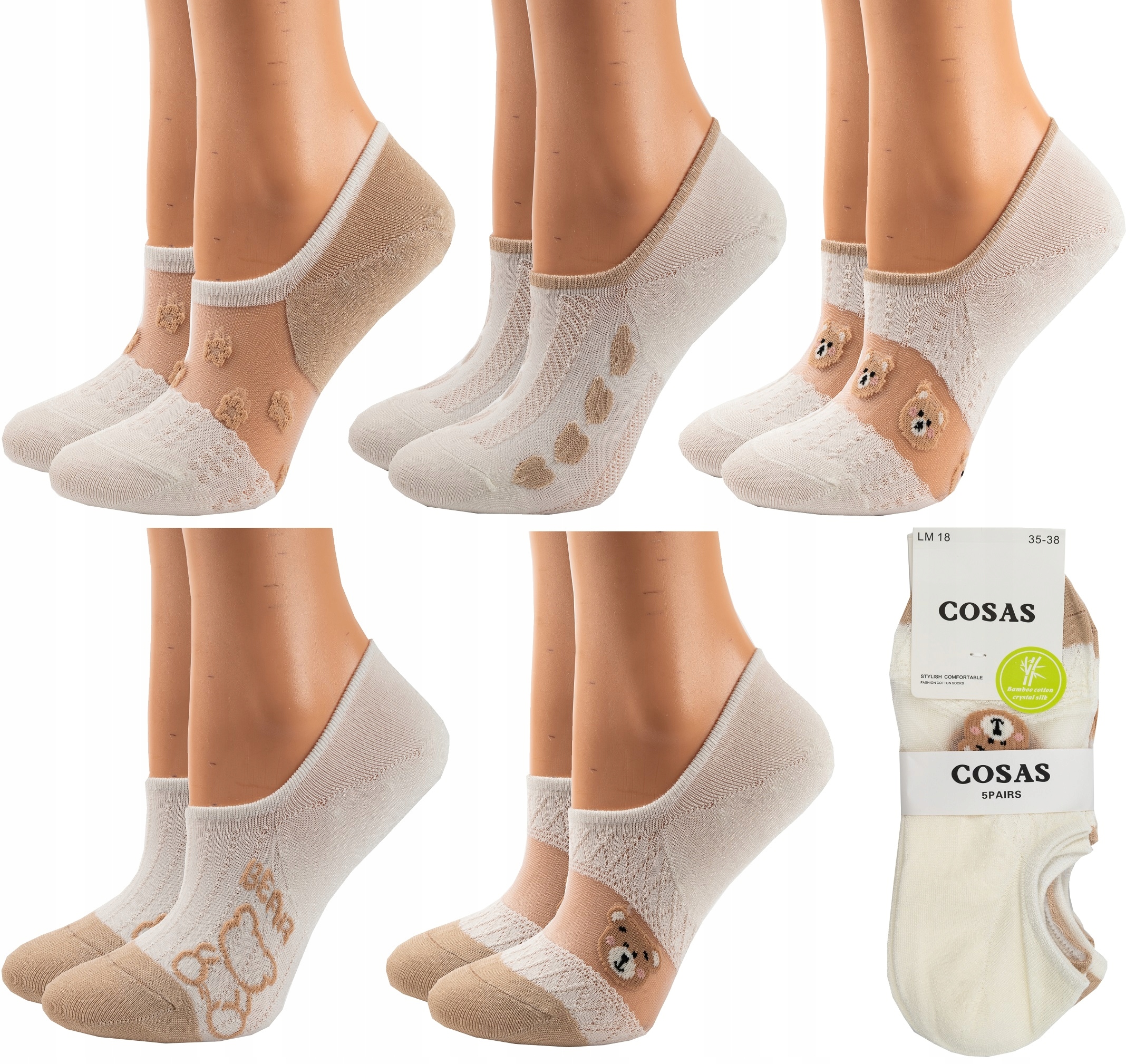 

5x Damskie Bambusowe Mikro Stopki Premium jakość