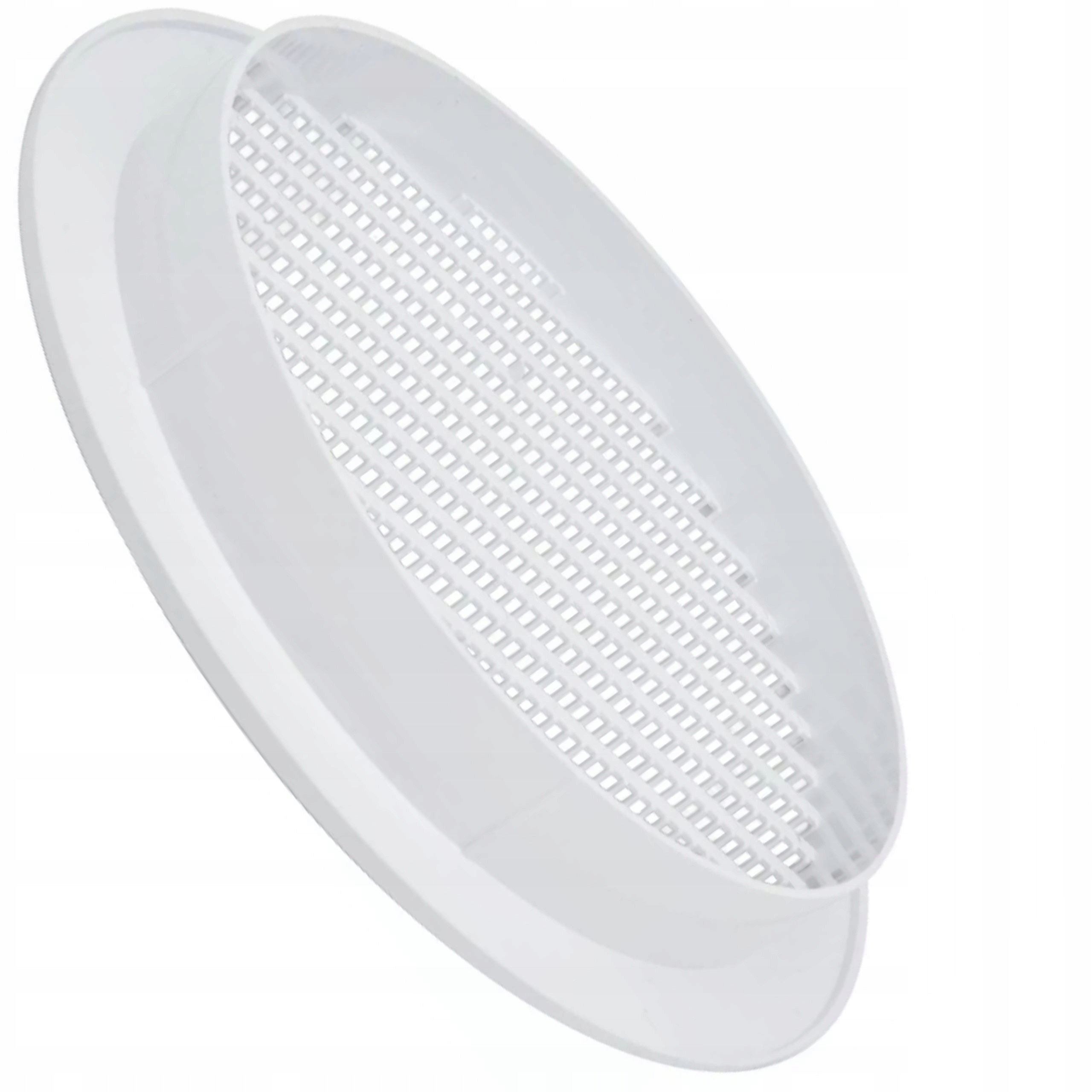 KRATKA WENTYLACYJNA OKRĄGŁA BIAŁA Z SIATKĄ FI 100 Materiał PCV