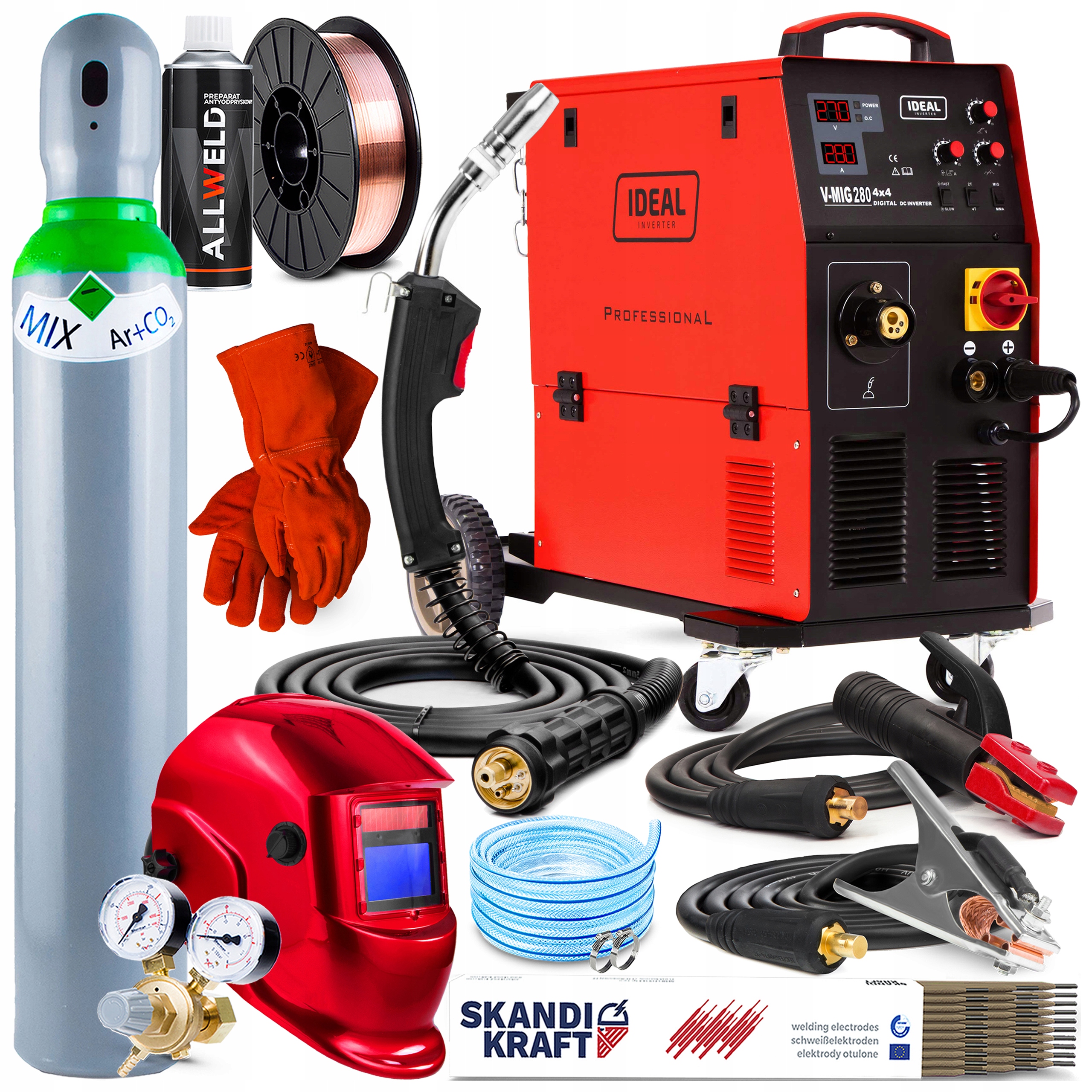 Svařovací Stroj Migomat Ideal Mig 280 4X4 Digital Mma 4R Mag 400V 280A Hliník