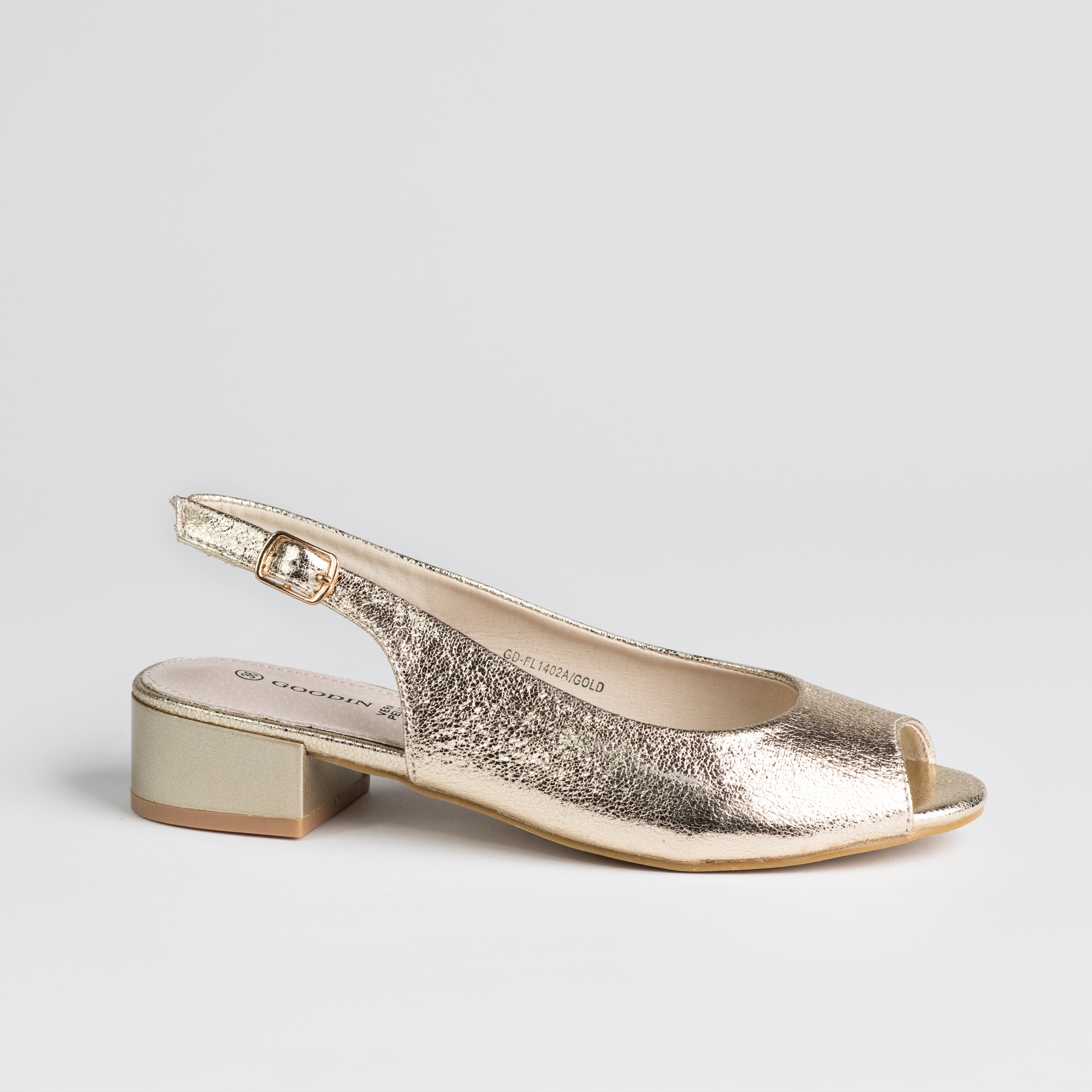 Sandały damskie Goodin GD-FL1402 skóra złote lekkie 39