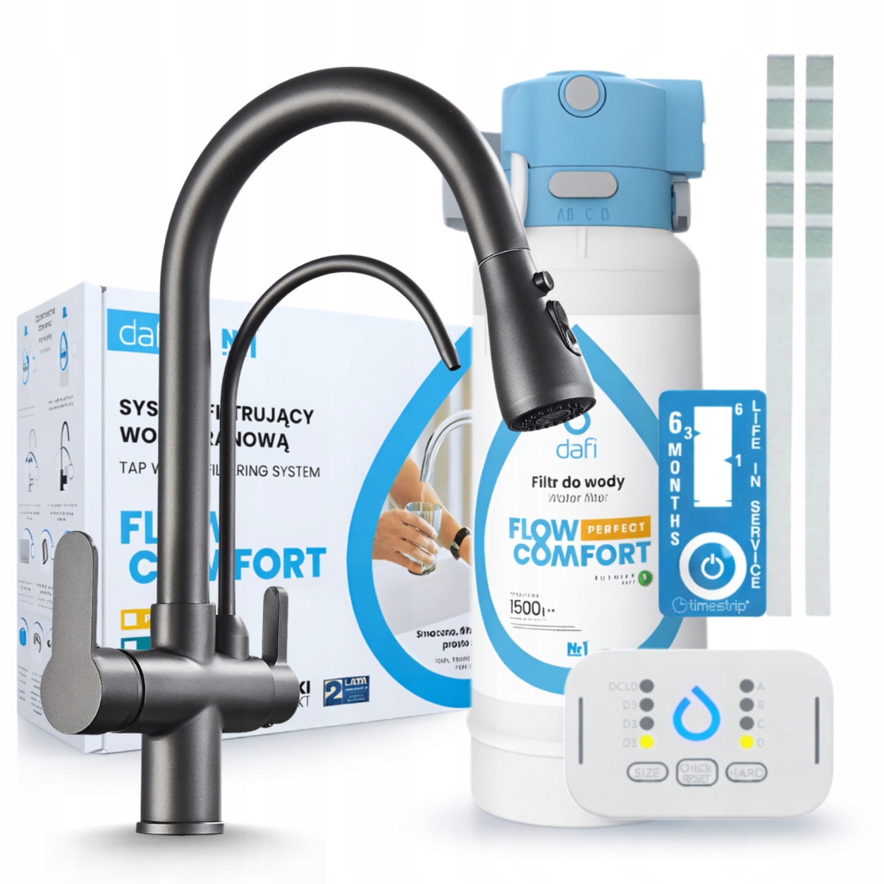 Kuchyňský Kohoutek Na Vodní Filtr Grafit A Filtr Pod Dřez Dafi Flow Comfort D-1