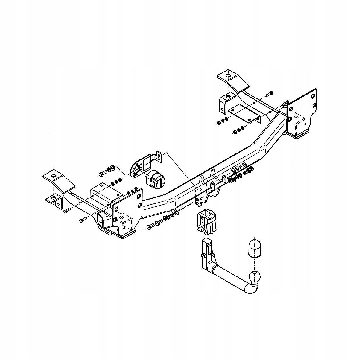 Hak Wypinany Land Rover Range Rover L322 SUV 02-05 MODUŁ 13 PIN GRATIS Nowy Producent Steinhof