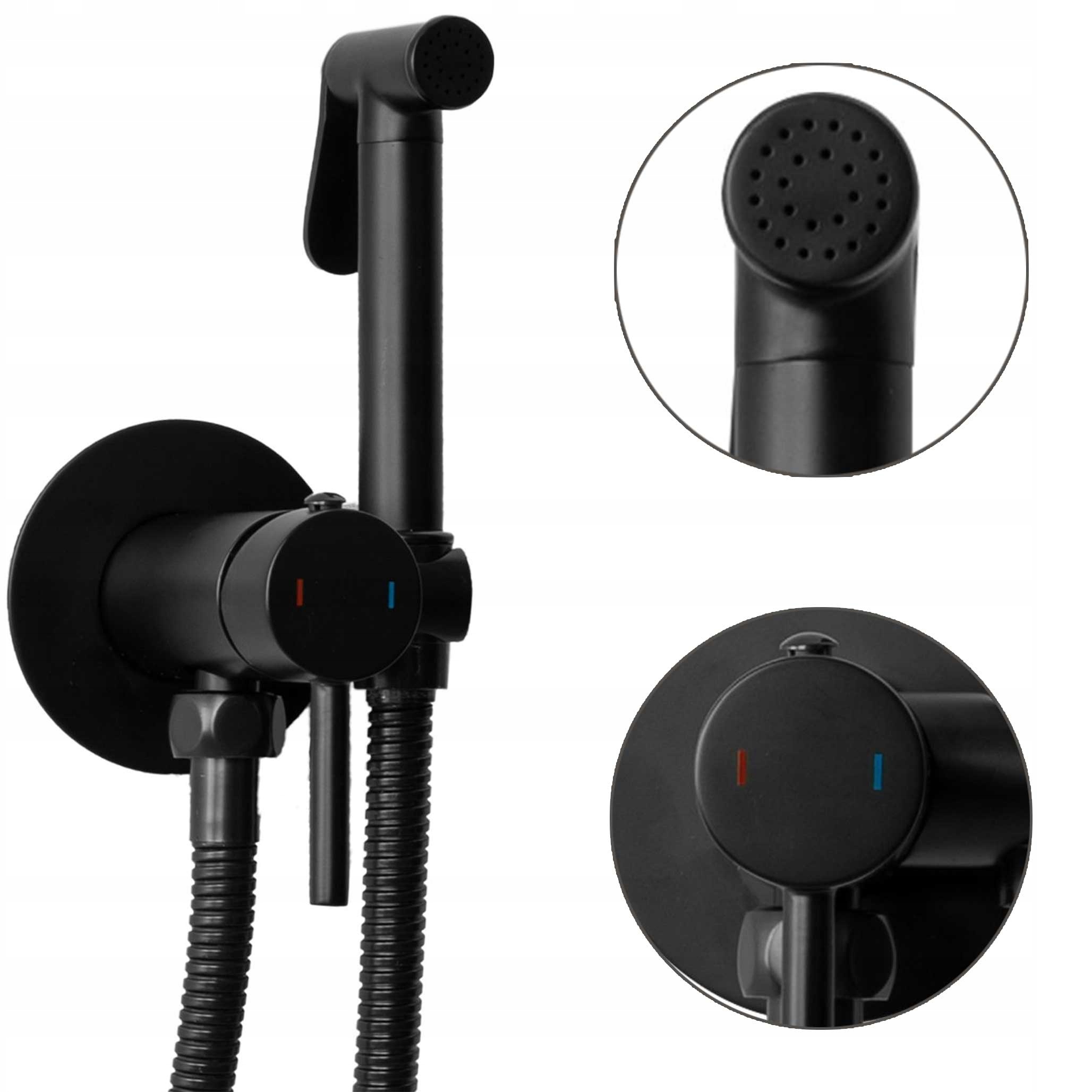 Nástenná bidetová batéria čierna pod omietku Rea Loop Black Sprchová hadica