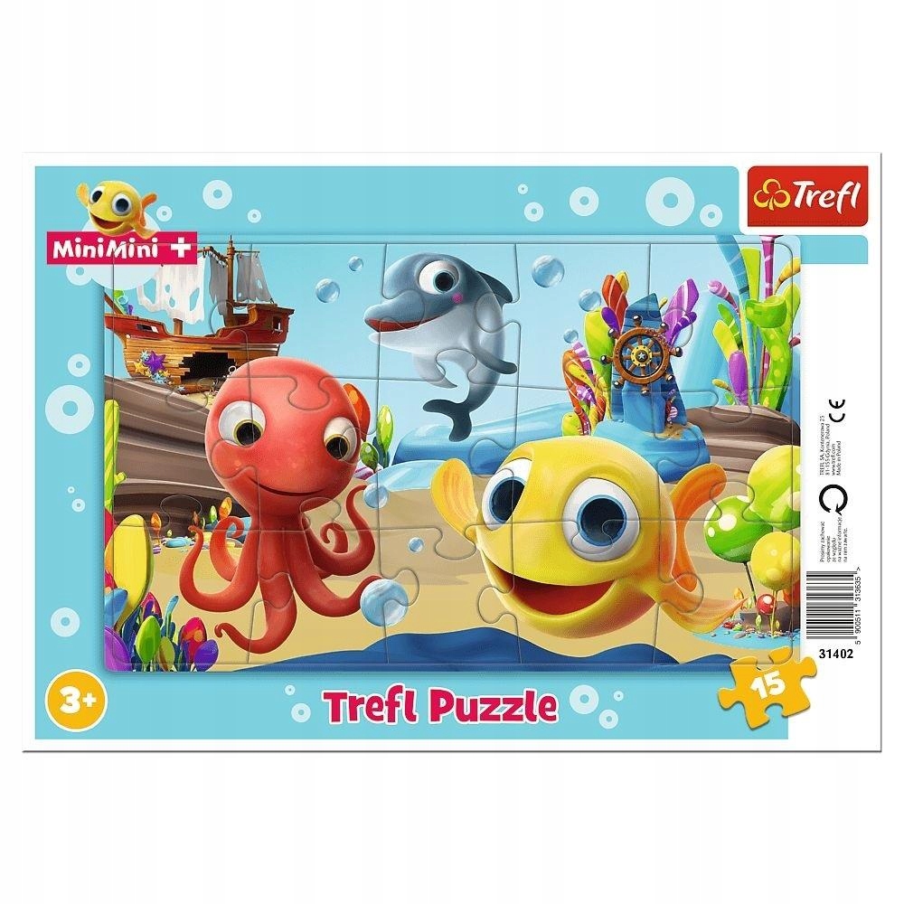 

Puzzle tradycyjne Trefl ramkowe Rybki MiniMini 15