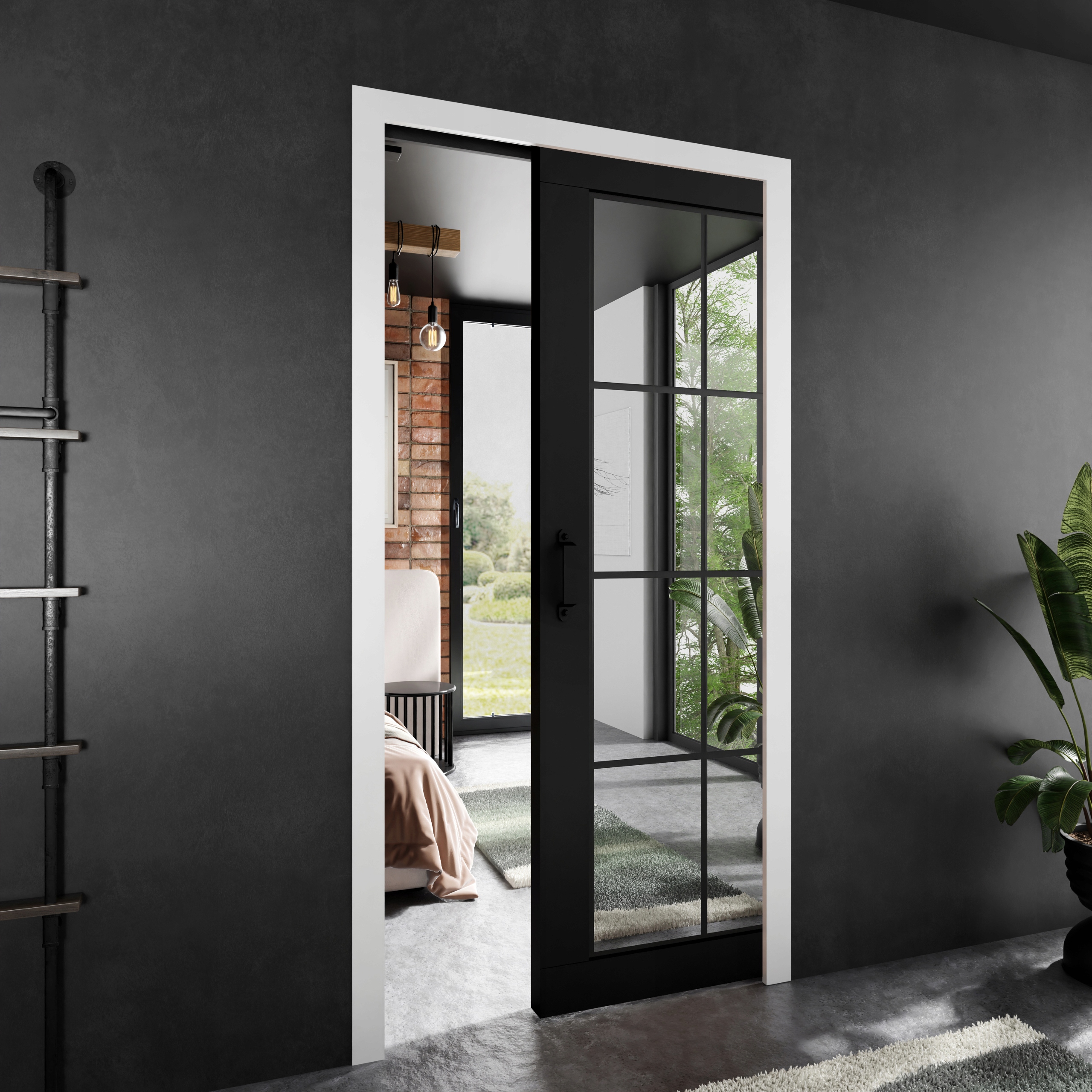 Posuvné dveře Stark Paladio 5 černé 100 kazeta dveří