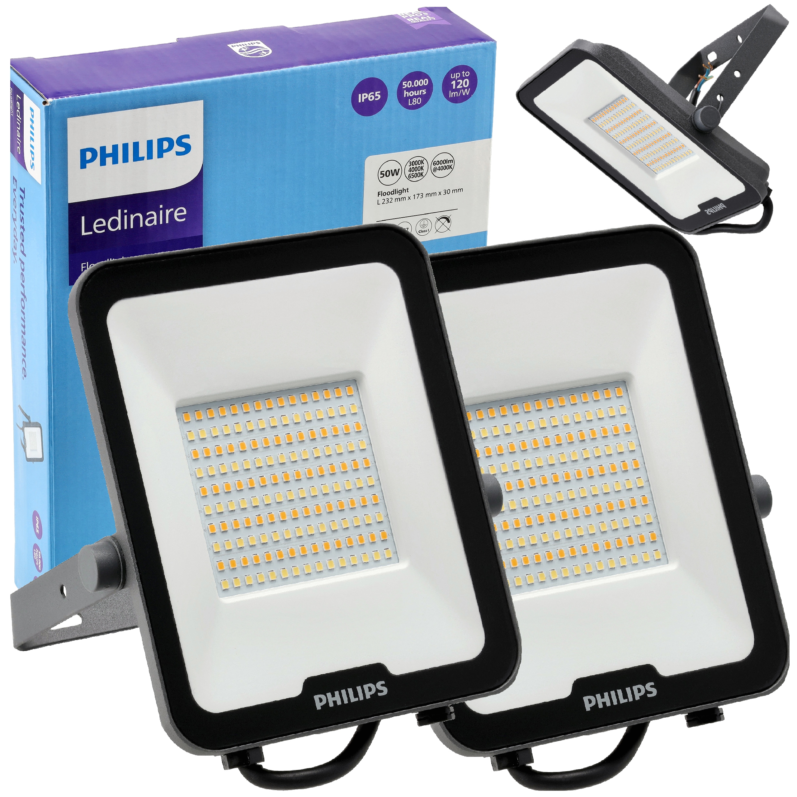 Philips Led reflektor 50W 6000lm Cct IP65 Lampa Ledinaire Venkovní x2