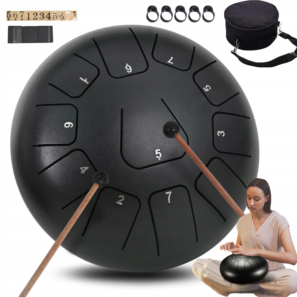 Esenciální Buben 10 Palců 11 Tónů Tongue Drum Buben S Meditačními Tyčinkami