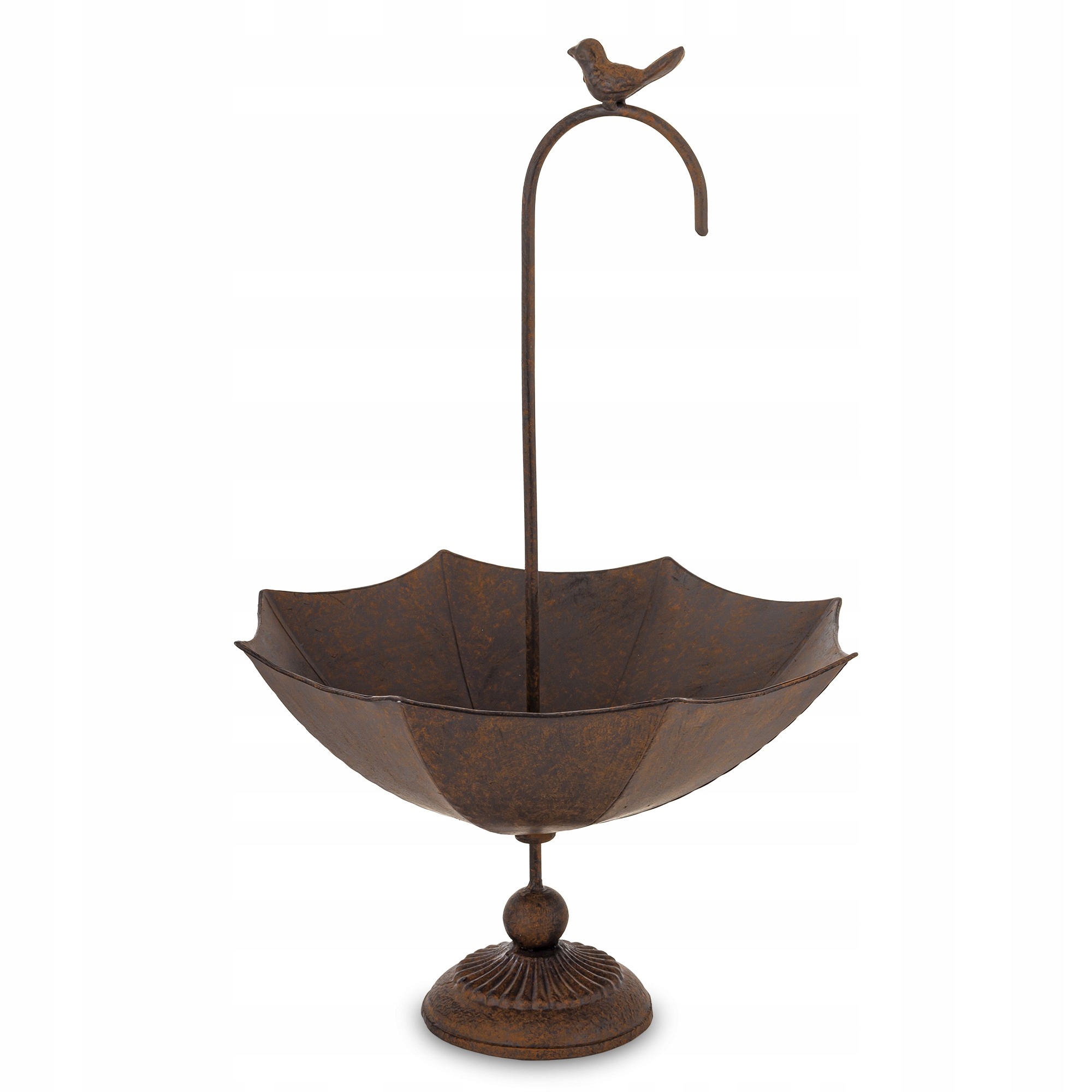 Wiszące poidełko karmnik dla ptaków metalowy brązowy dekoracja ogród