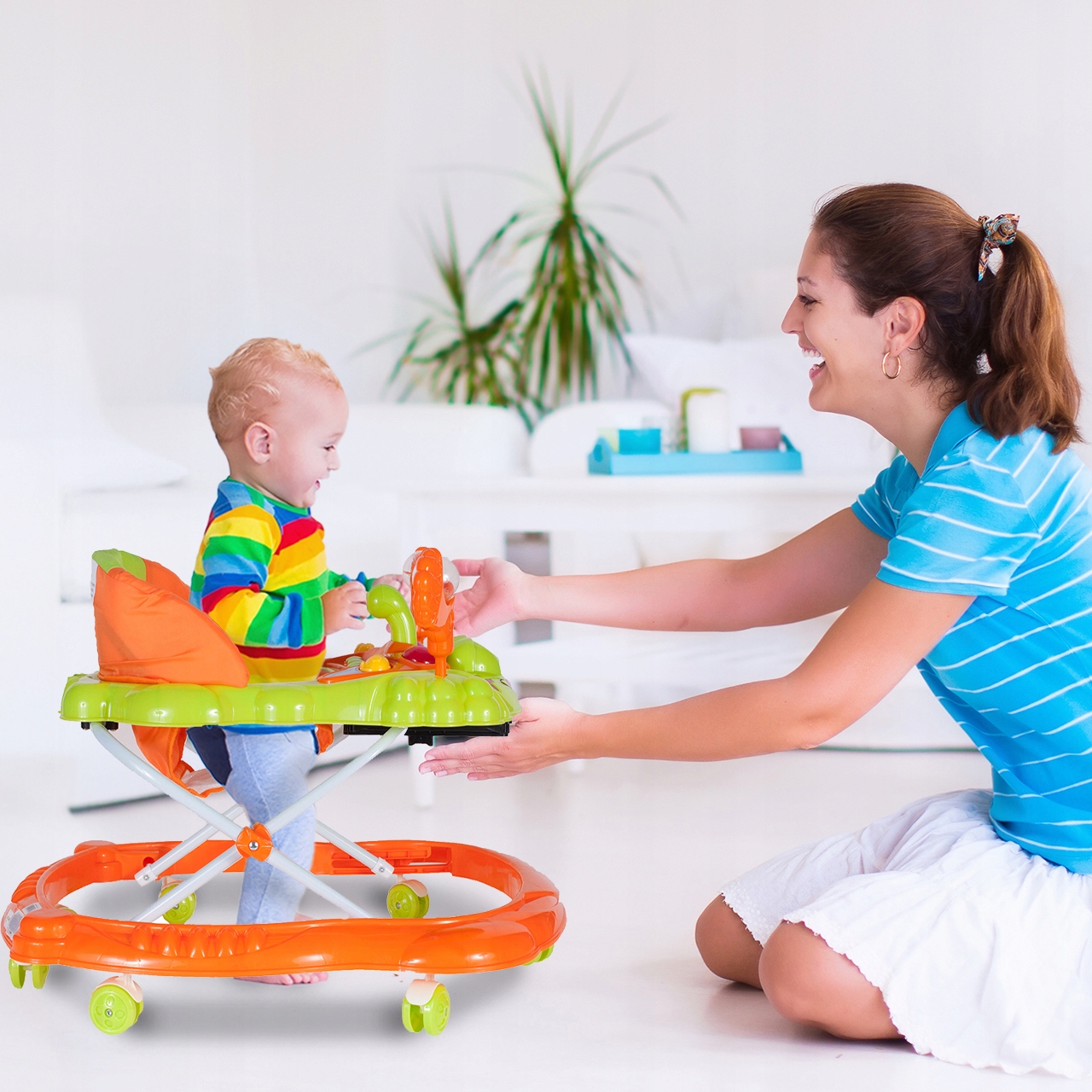 JEŹDZIK CHODZIK DLA DZIECI REGULACJA WYSOKOŚCI Z BLOKADĄ DO NAUKI CHODZENIA Wiek dziecka 6 m +