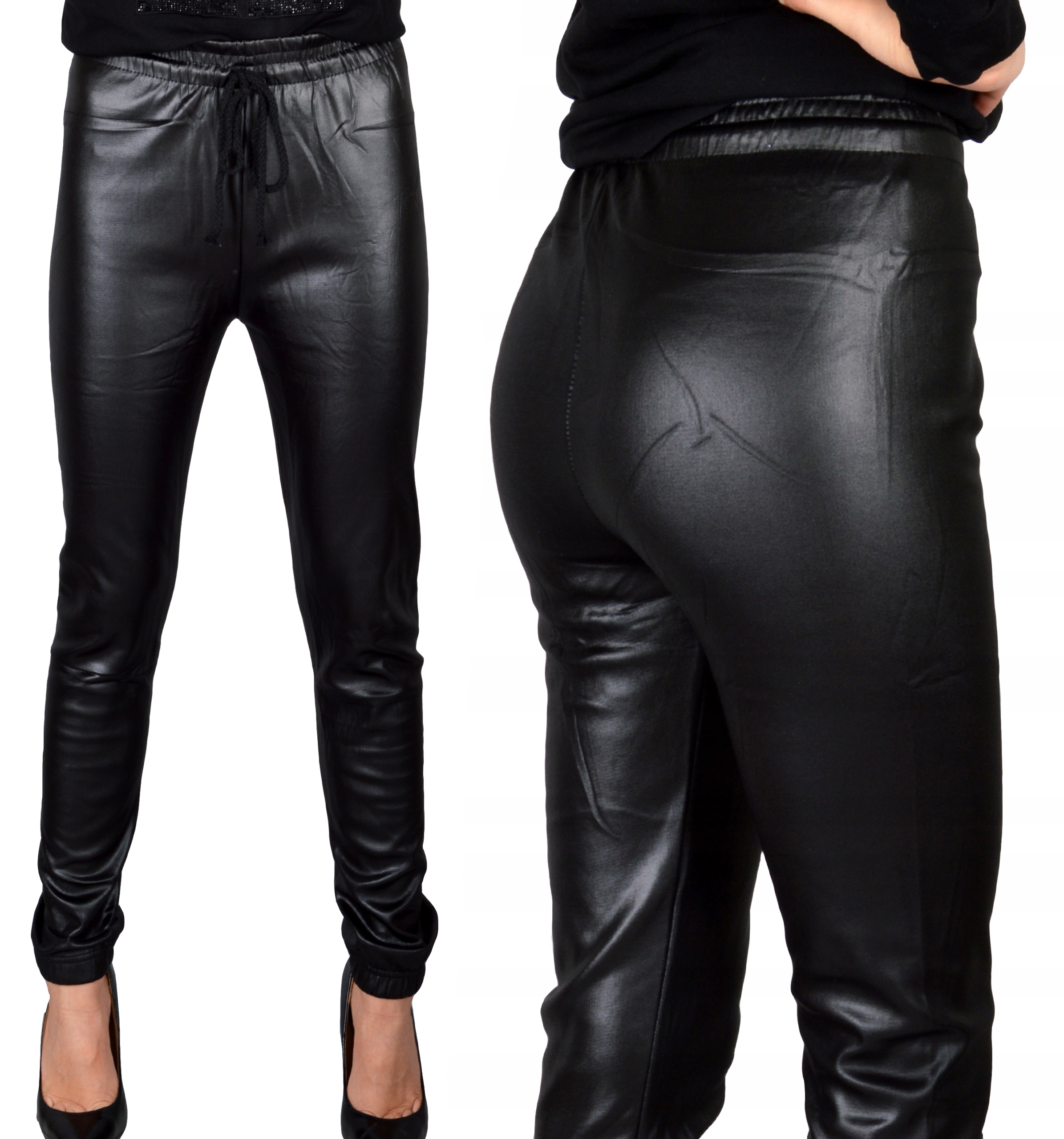 

Damskie Spodnie Joggery Ocieplane a'la Skóra