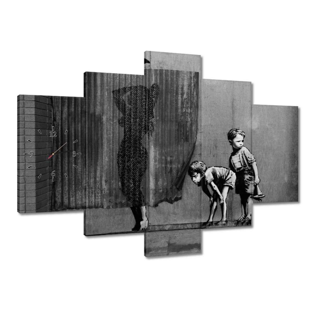 Hodiny 150x105 Banksy Laska Sprcha