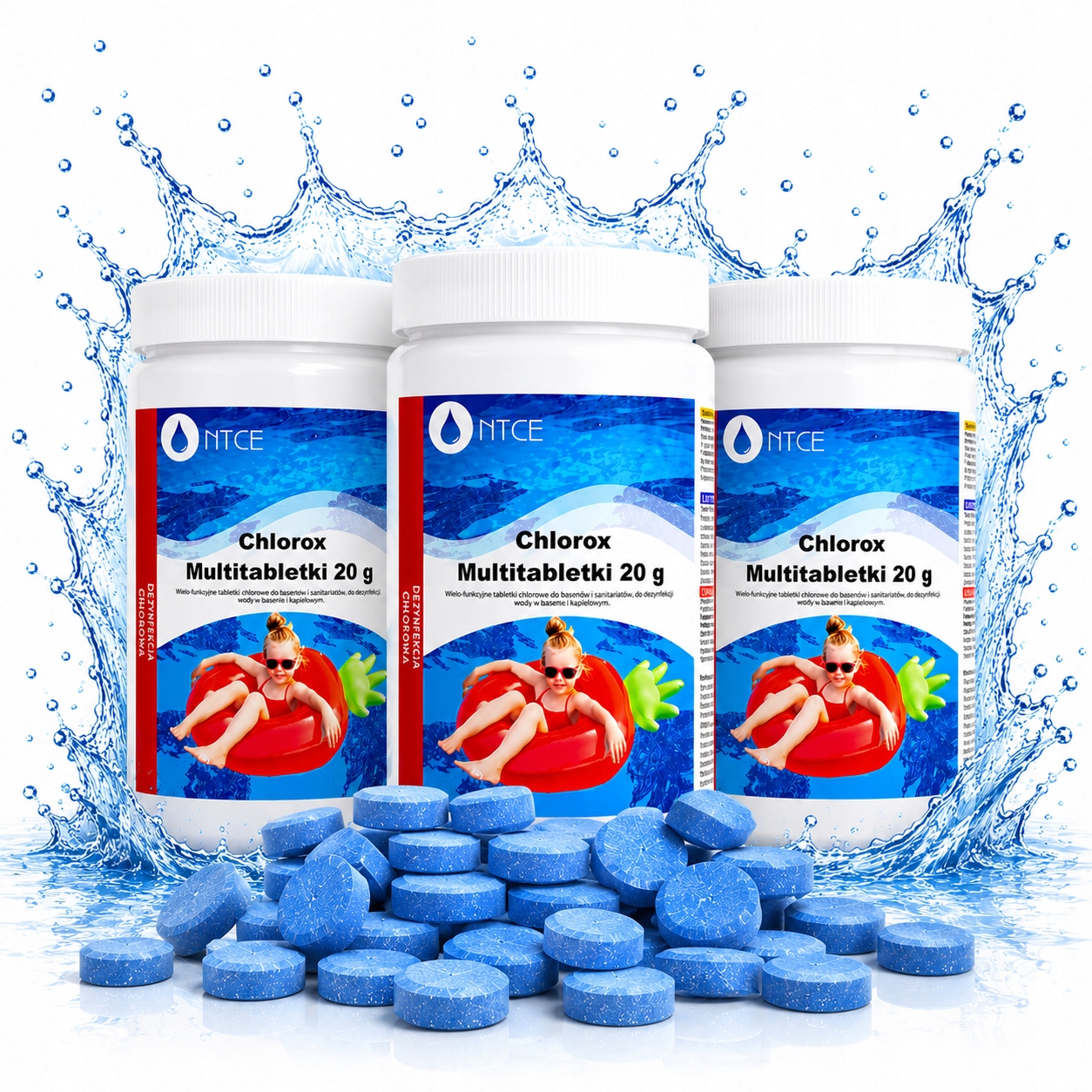3KG Chlor Do Basenu Jacuzzi Spa Tabletki Niebieska Woda chemia basenowa