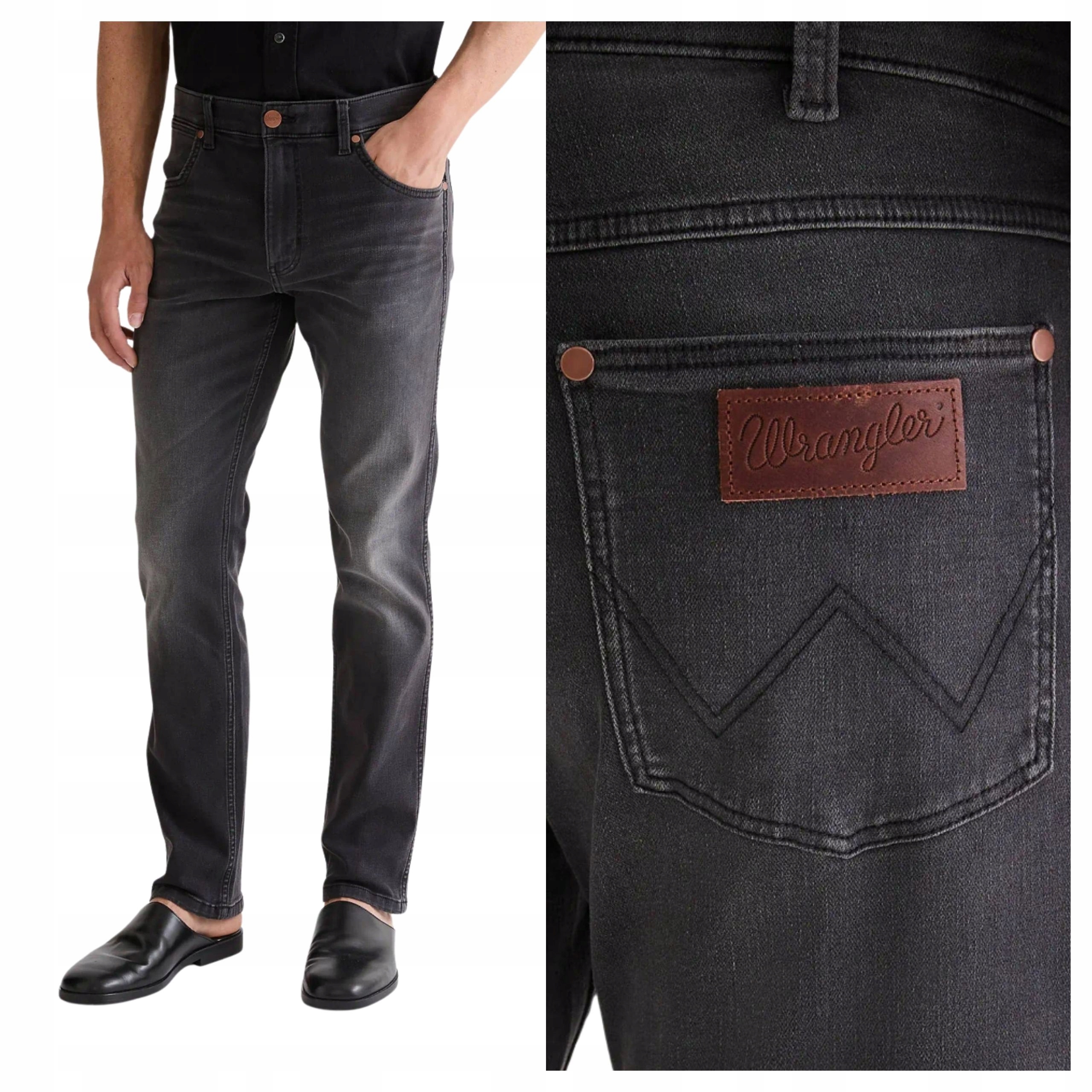 Pánské džíny Wrangler Greensboro Bavlněné Šedé Regular Fit W32 L34